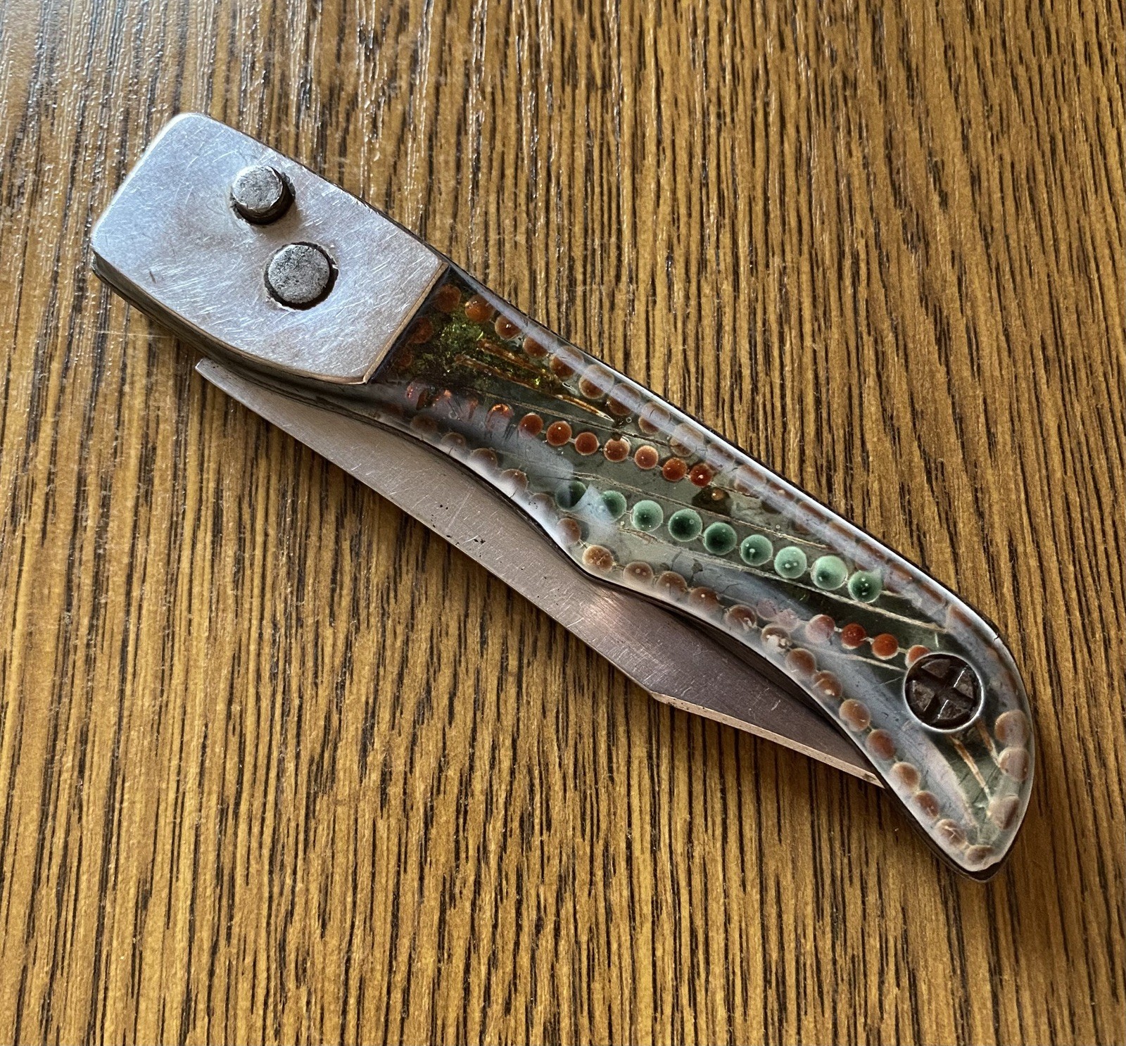 Vintage RARE USSR Pocket Folding Frame Prison ITK Knife from 1970s Handmade