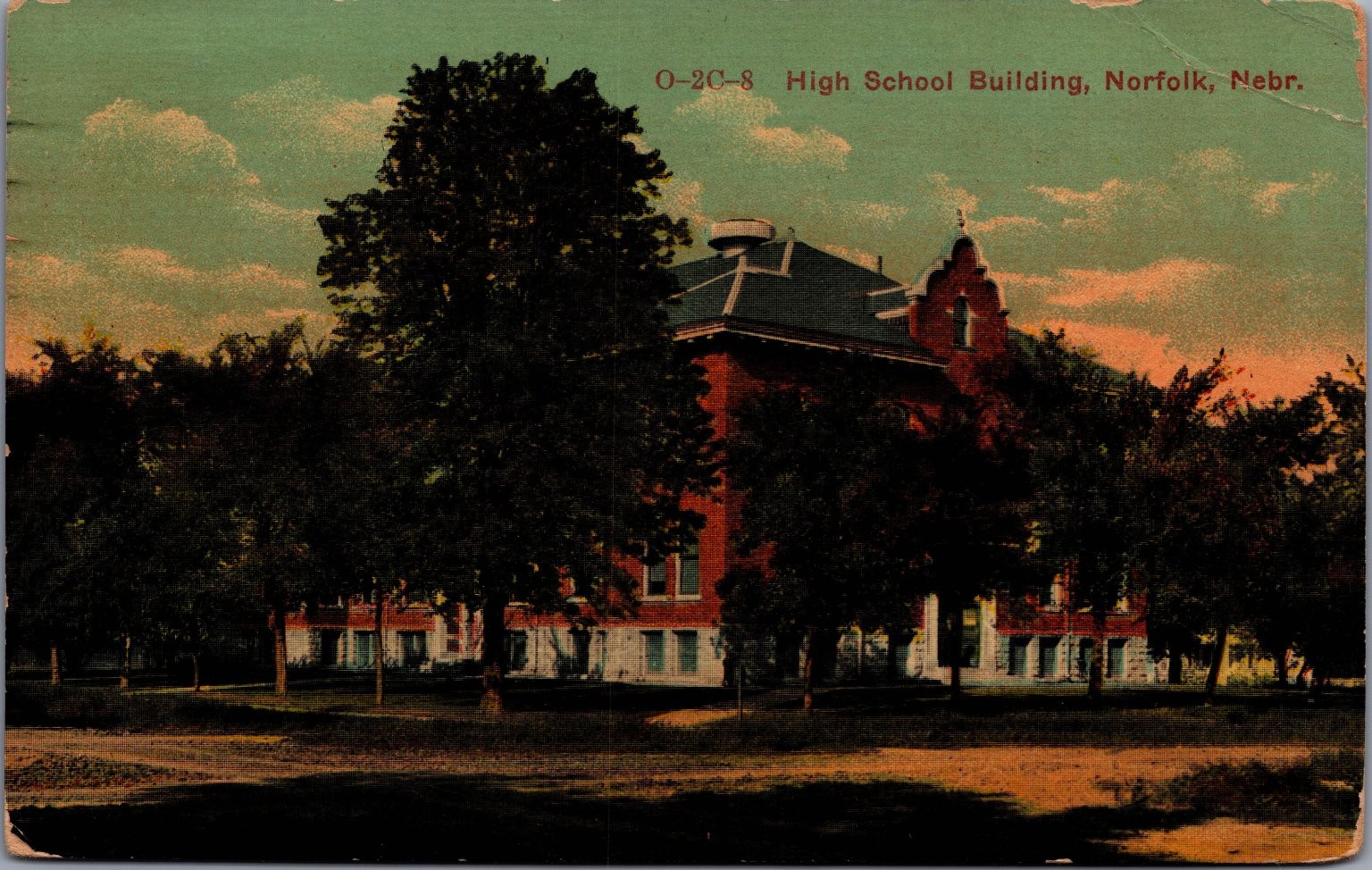 Norfolk, NE High School Building Postcard c1918 - Divided Back Norfolk, NE High School Building Postcard c1918 - Divided Back