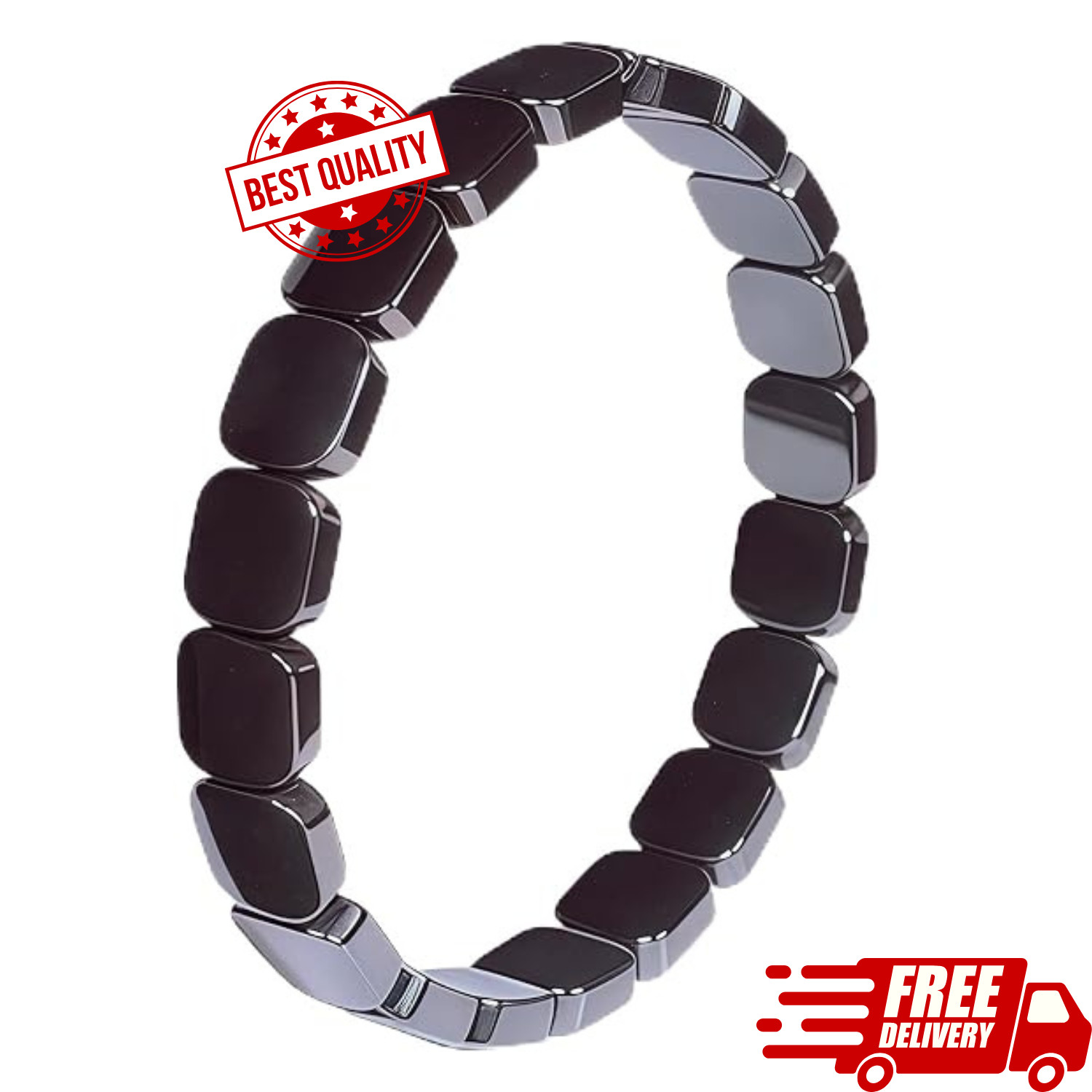 TACBSP Hematite Bracelet for Men Natural Stone Hematite Bracelet Black Stretc... TACBSP Hematite Bracelet for Men Natural Stone Hematite Bracelet Black Stretc...