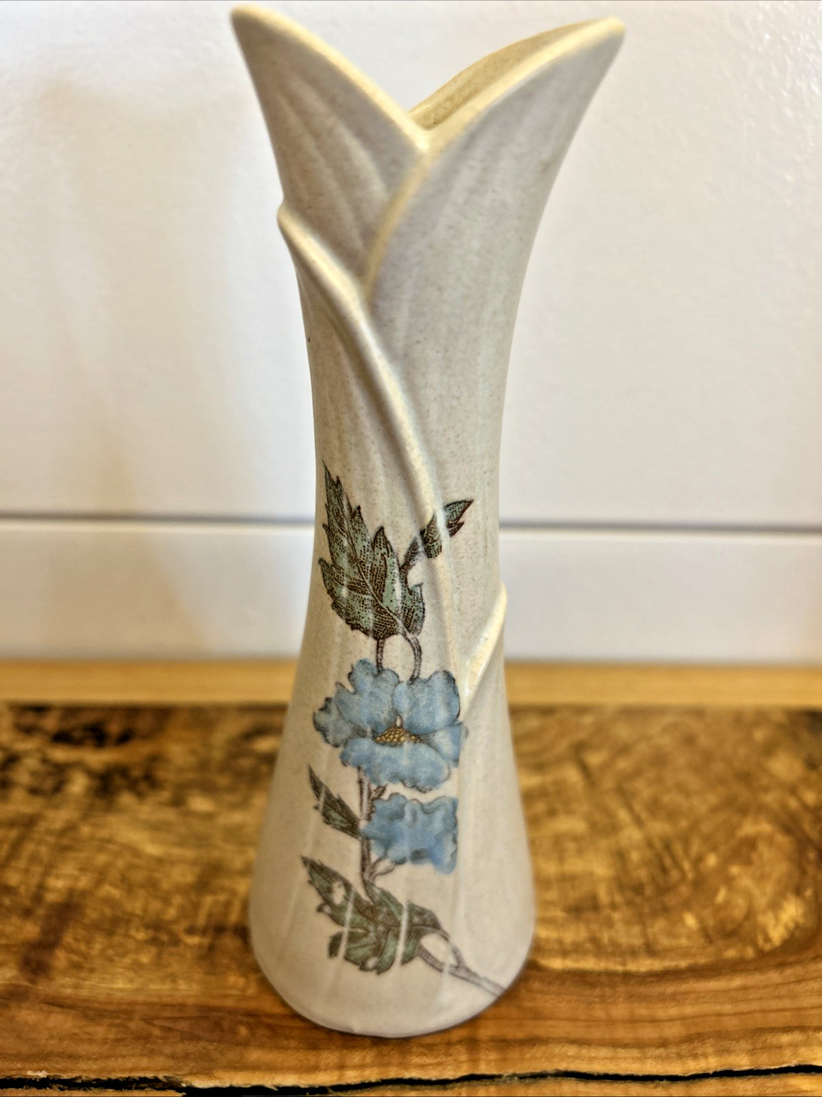 Vintage Bud Vase Hand Painted Floral Counterpoint San Francisco Blue Flowers 6\