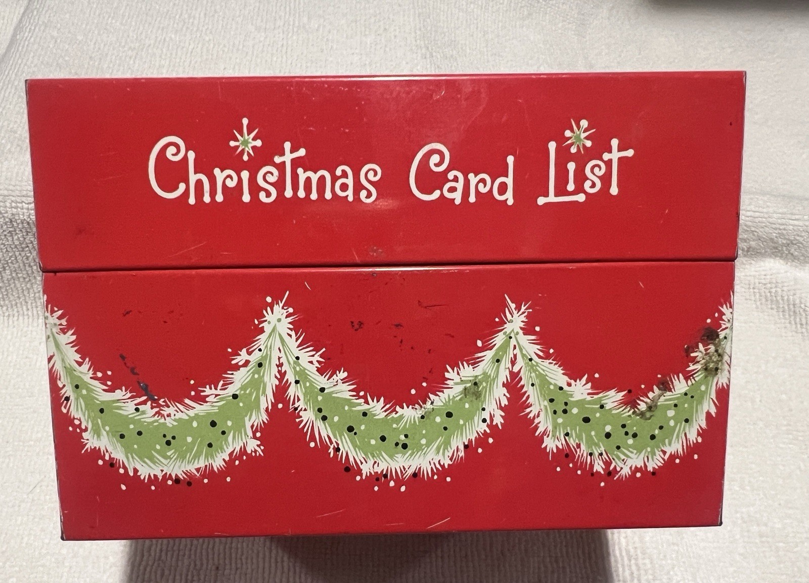 Vintage Stylecraft No 810 Christmas Recipe Card List Tin Box