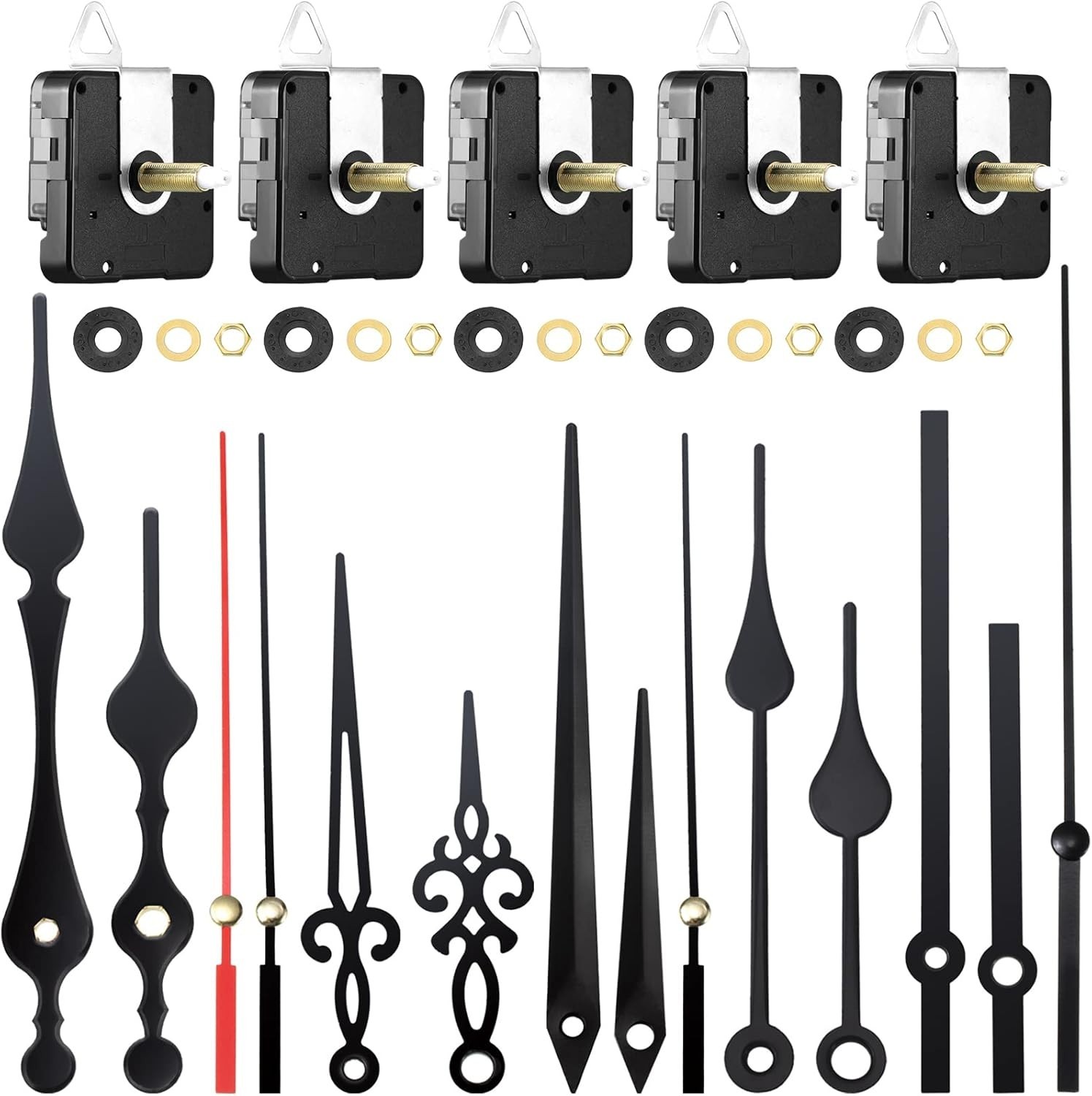 Hicarer 10 Pack Quartz Long Shaft Clock Mechanism 28 mm/ 1.1 Inches
