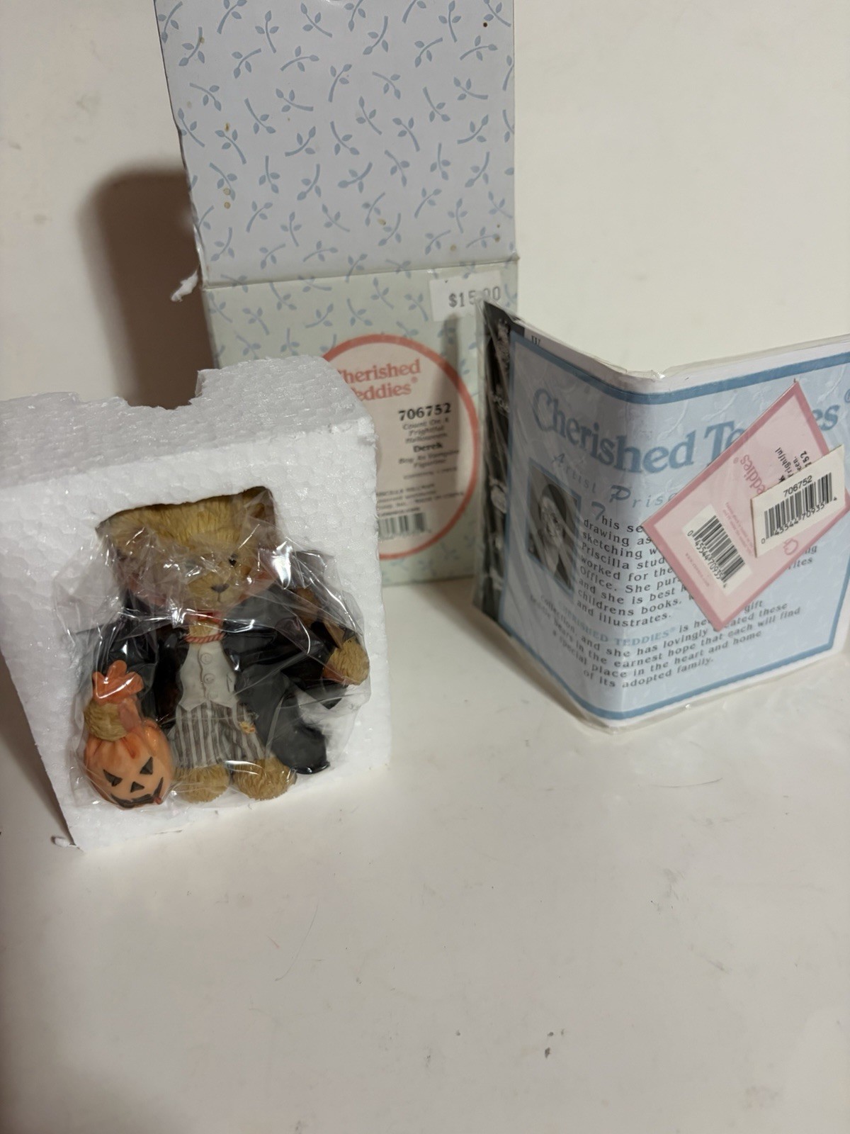 2002 Cherished Teddies DEREK #706752 Count on a Frightful Halloween Figurine 2002 Cherished Teddies DEREK #706752 Count on a Frightful Halloween Figurine