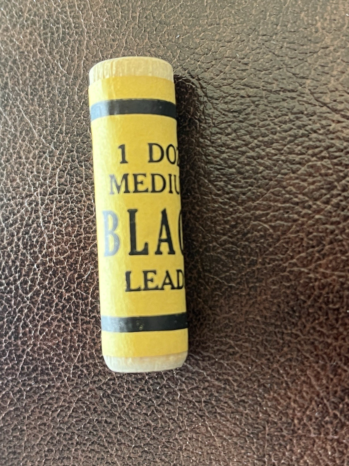 Vintage SEALED 1 Dozen Medium Black Mechanical Pencil Leads 12pk Wood Tube USA