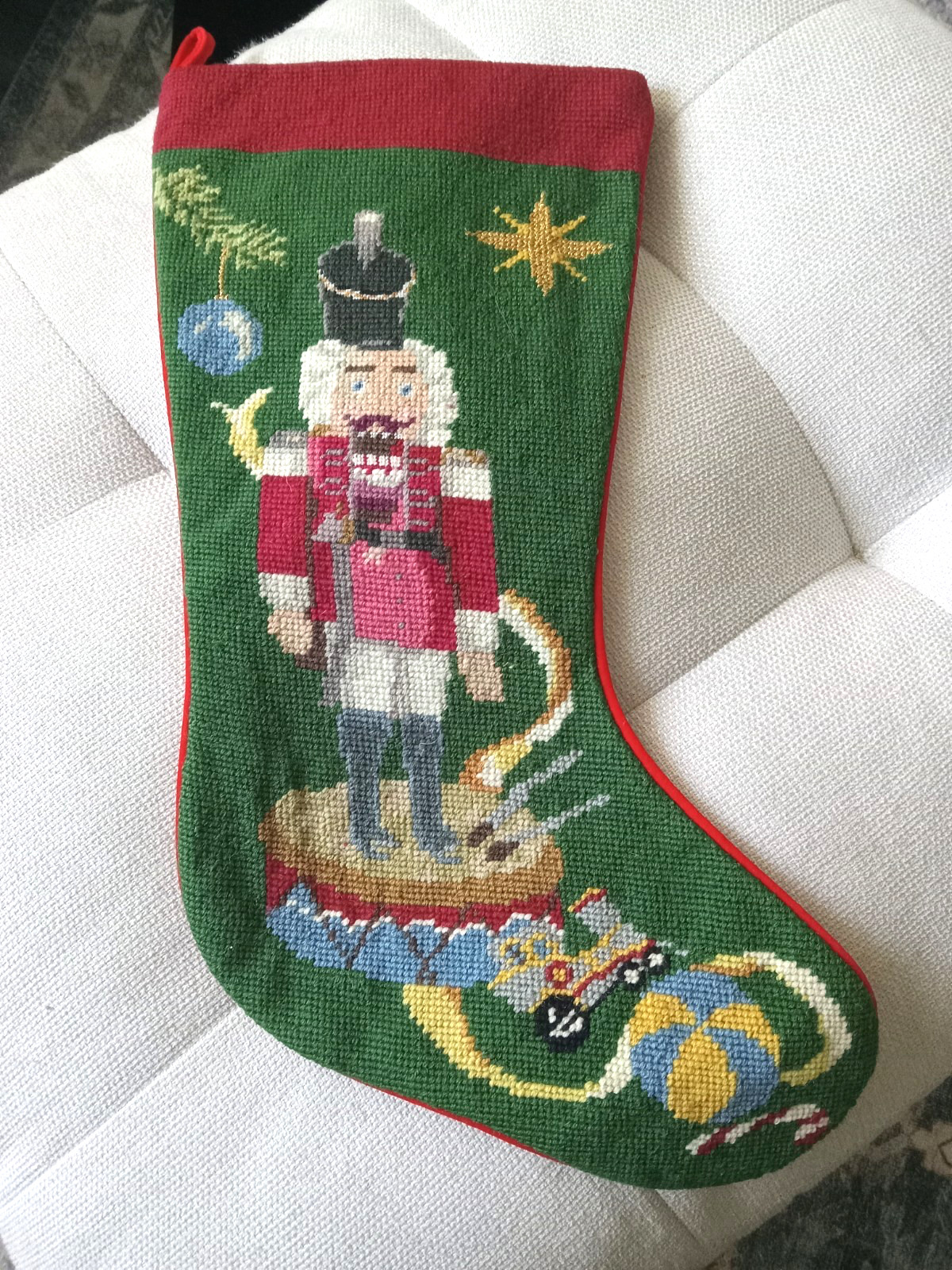 NWT SFERRA Bros. Wool Needlepoint Toy Soldier Christmas Stocking 