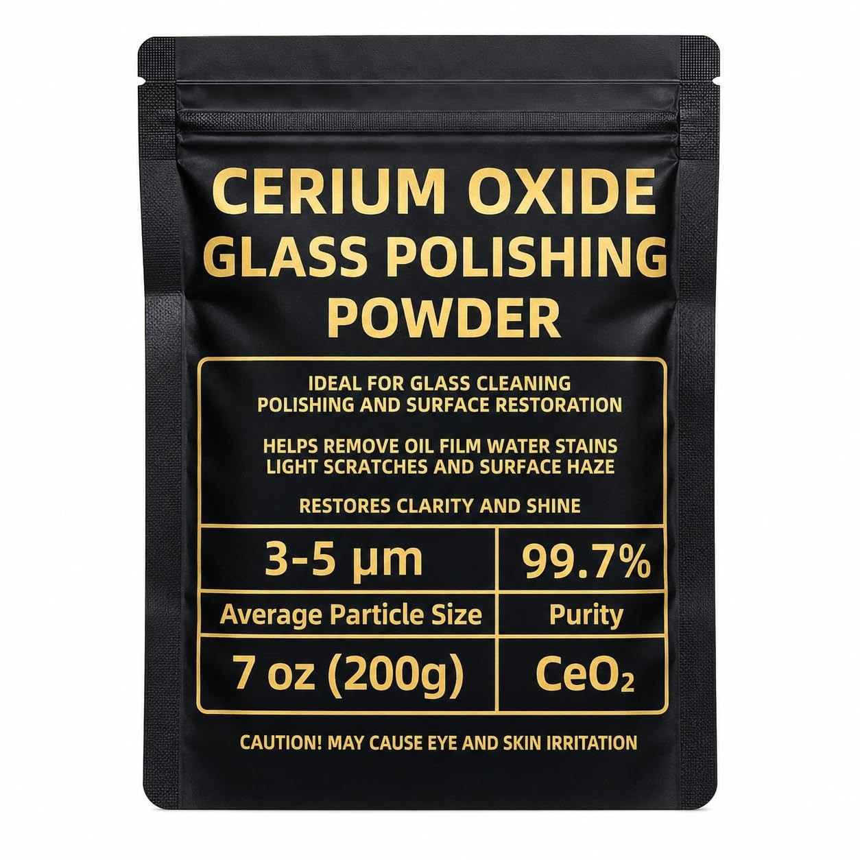 7oz (200g) 99% Cerium Oxide Glass Polishing Powder (3-5 Um) – Removes: Oil Films