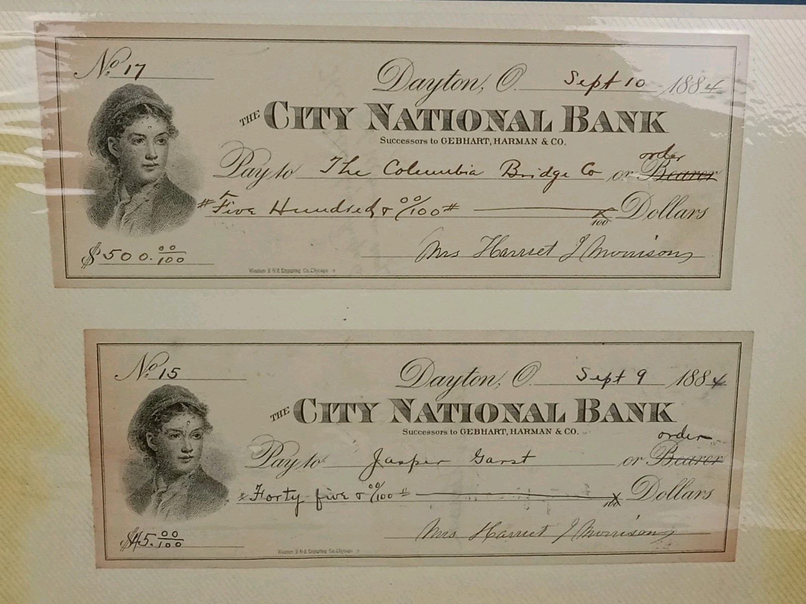 RARE - 1880s Dayton Ohio Women Business Ephemera Archive Columbia Bridge Company RARE - 1880s Dayton Ohio Women Business Ephemera Archive Columbia Bridge Company