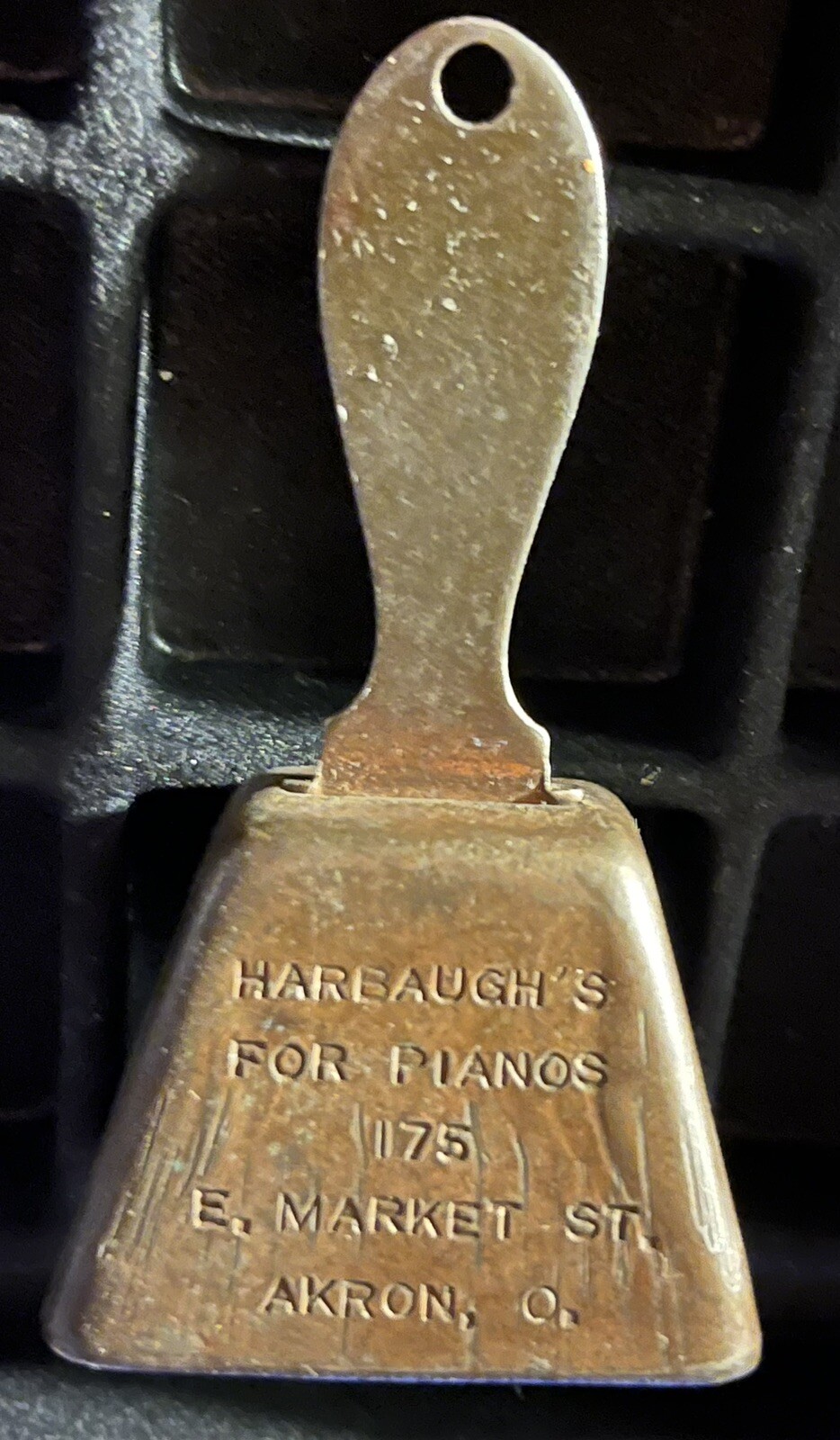 Antique HARBAUGH CO. Piano Dealer Advertising BELL 175 E. Market St. Akron Ohio