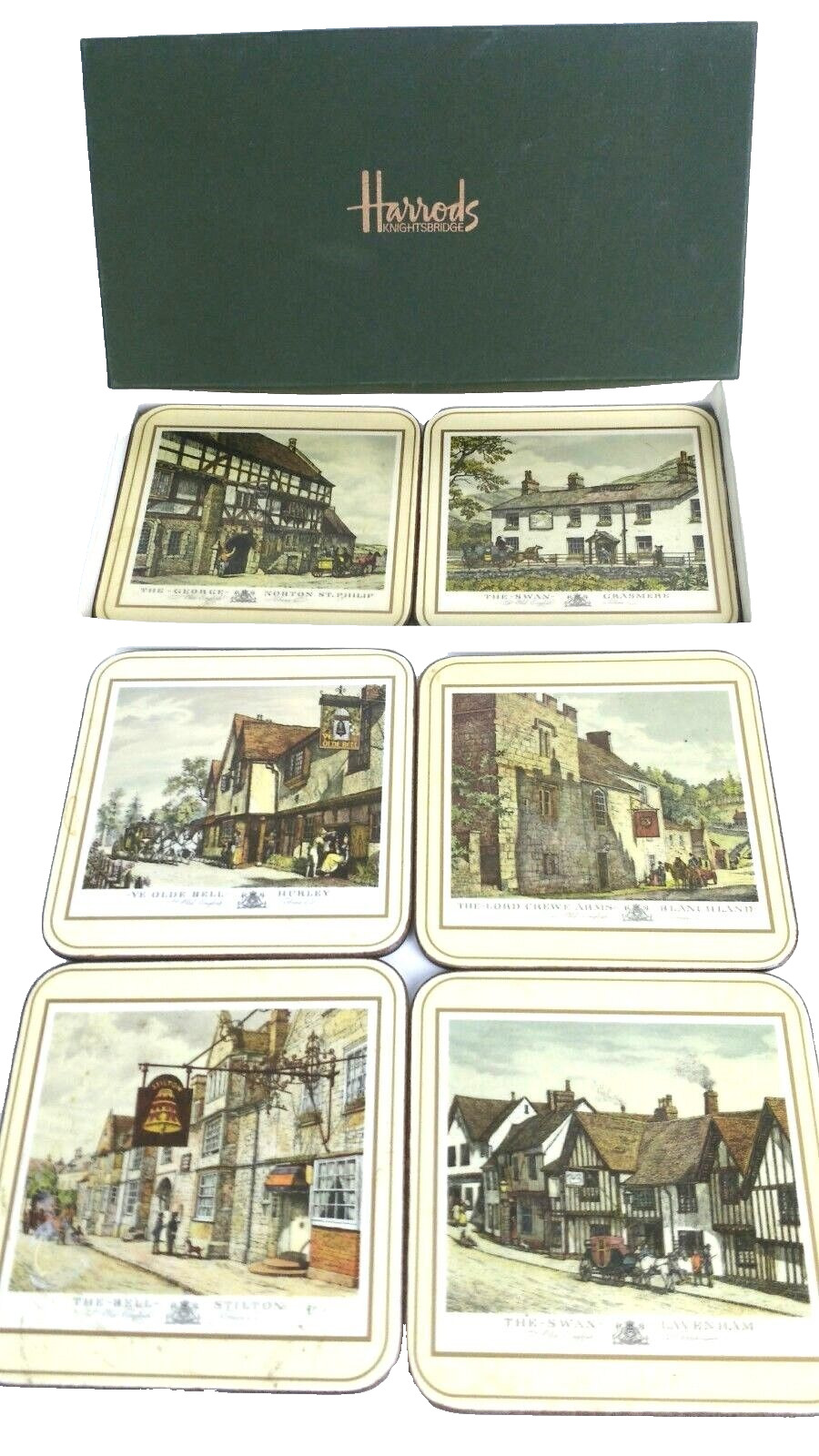 Harrods Knightsbridge Deluxe Coasters by Pimpernel Made in England Vintage