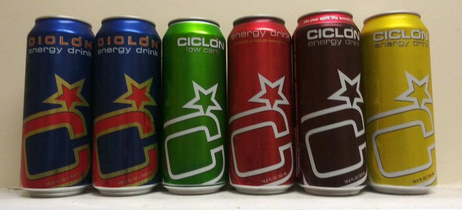 Lot of 6 CICLON Energy Drink Variety, 16.6 oz  FREE PRIORITY MAIL Shipping