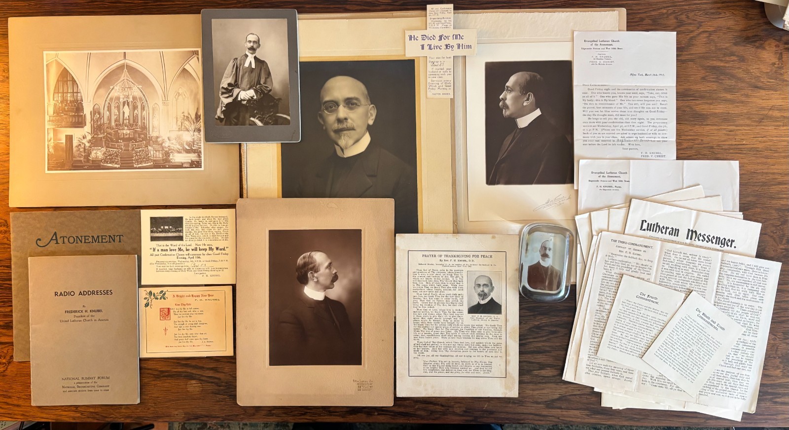 ARCHIVE REV. FREDERICK KNUBEL UNITED LUTHERAN CHURCH IN AMERICA Photos & Tracts