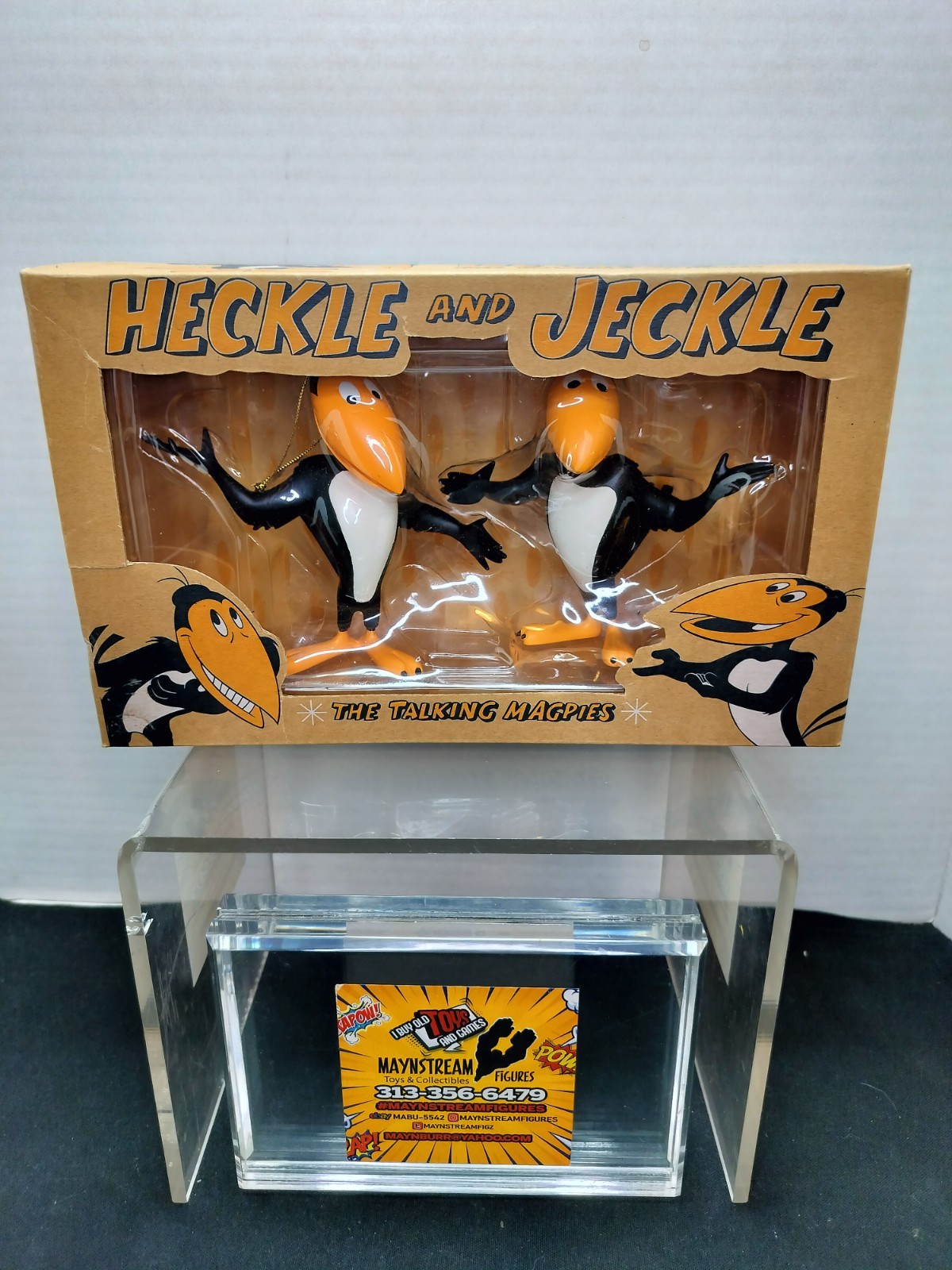 Dark Horse Deluxe Heckle And Jeckle The Talking Magpies Ornaments Set Of 2 New