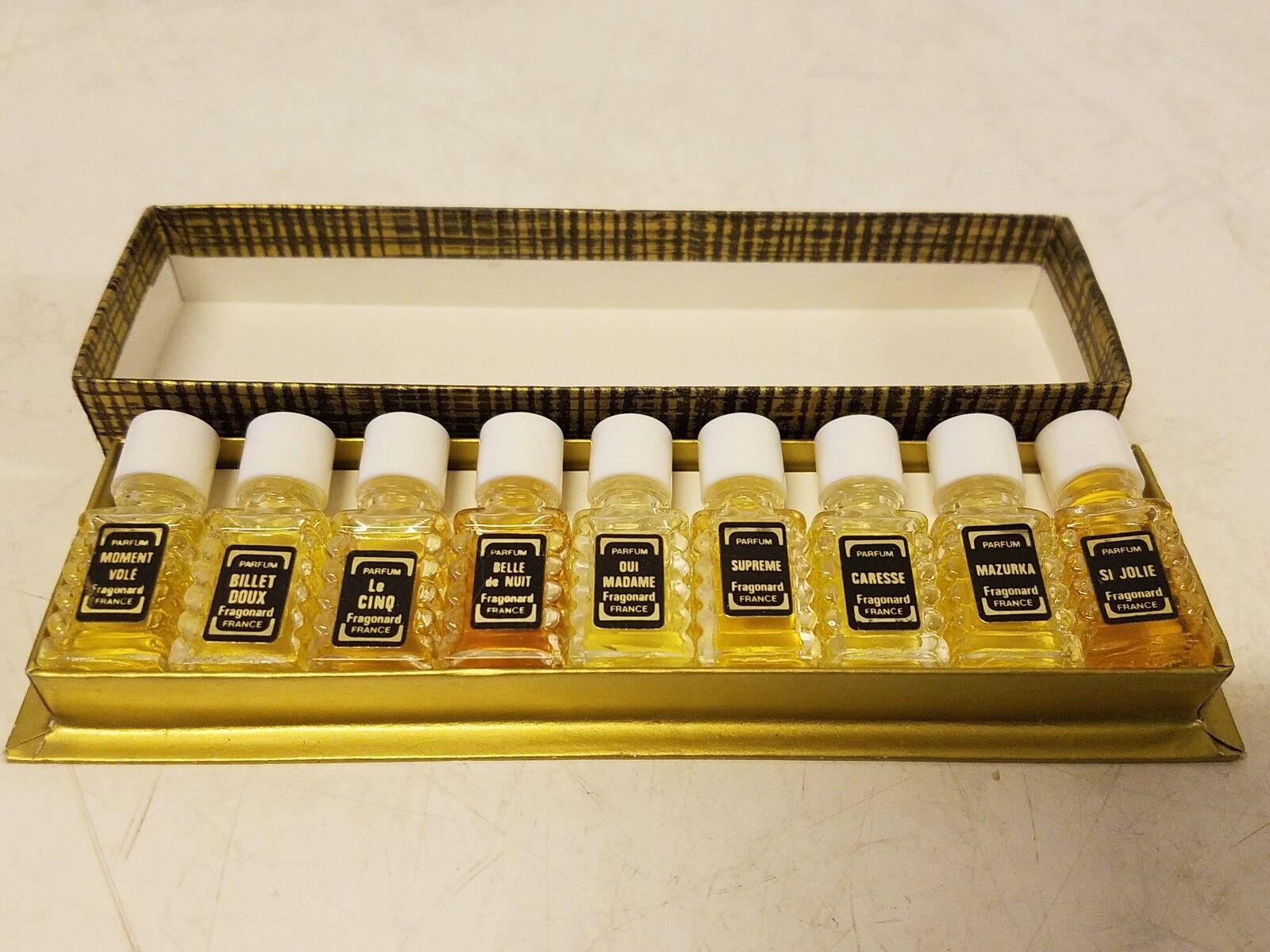 Vintage Creations Fragonard Set of 9 Mini Perfume Bottles 2 ml