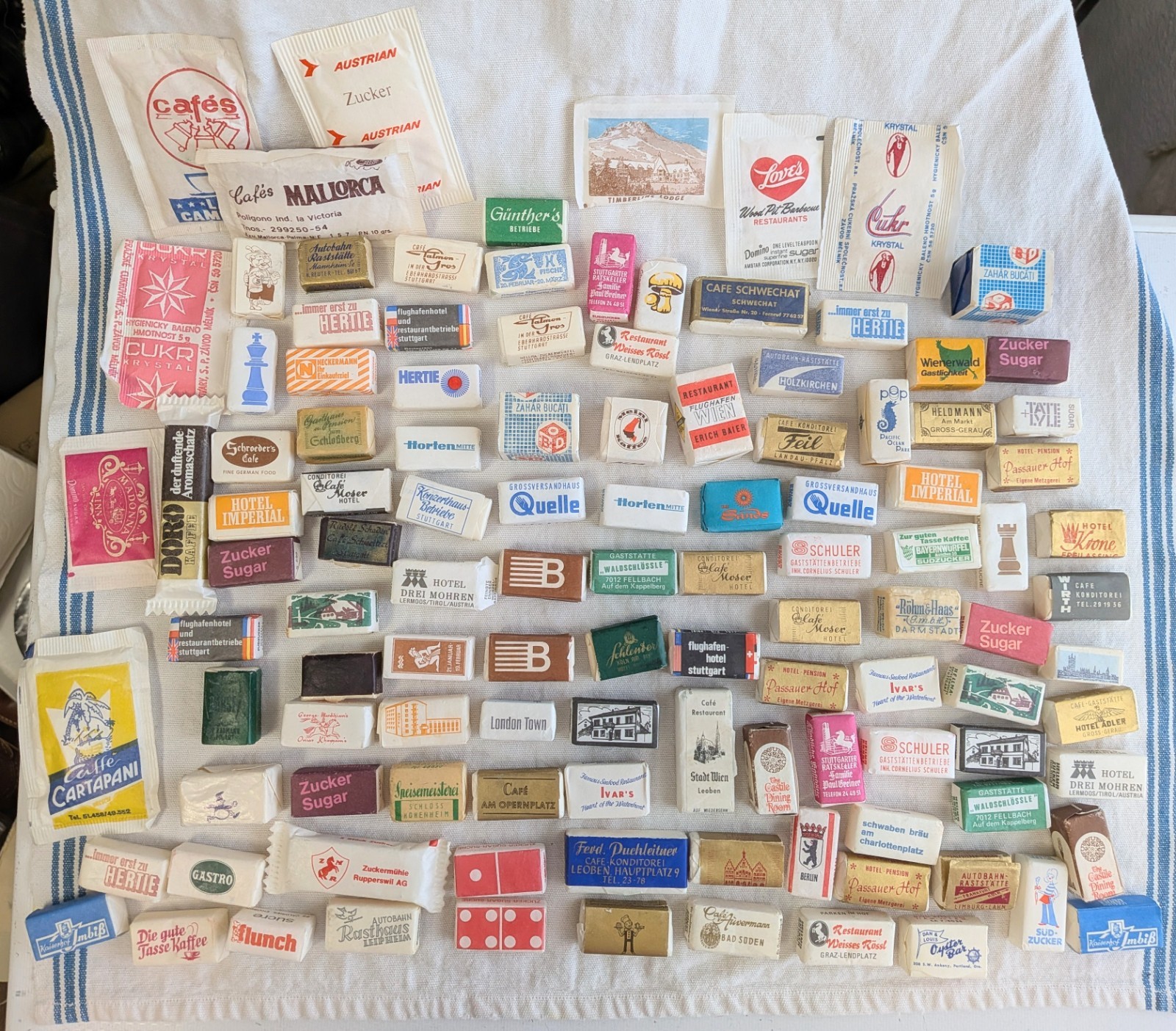Vintage Sugar Cube & Packet Lot Over 100 Pcs Europe & USA Vintage Sugar Cube & Packet Lot Over 100 Pcs Europe & USA