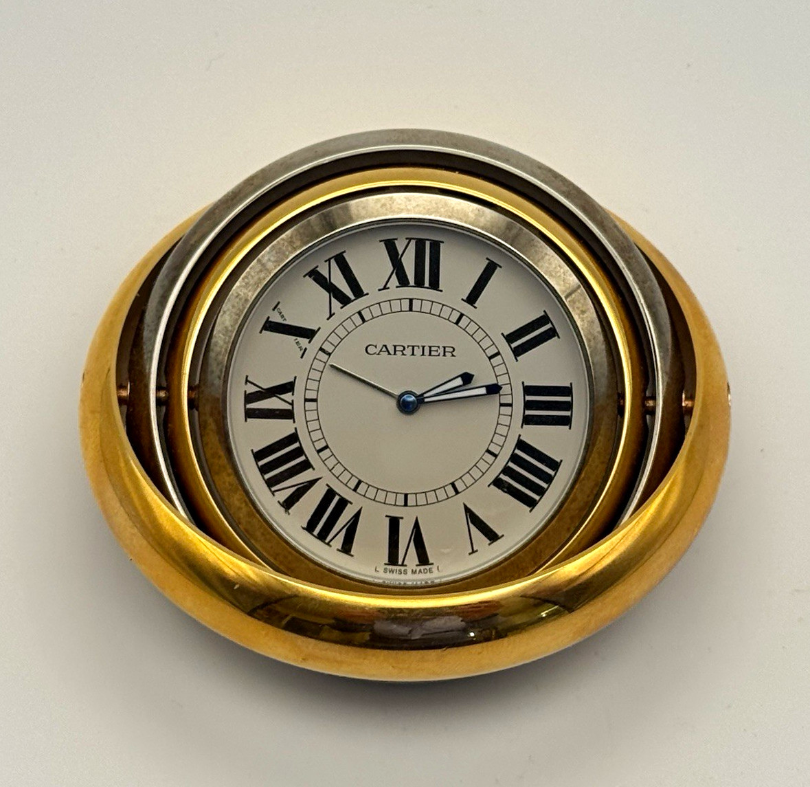 Vintage Cartier “Trinity” Travel Alarm Clock, Ref. 2859