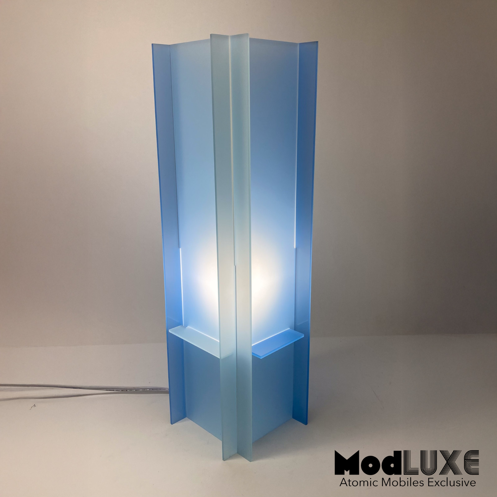 Lovely Baby Blue Sculptural Modern Art Lamp Handmade 18\
