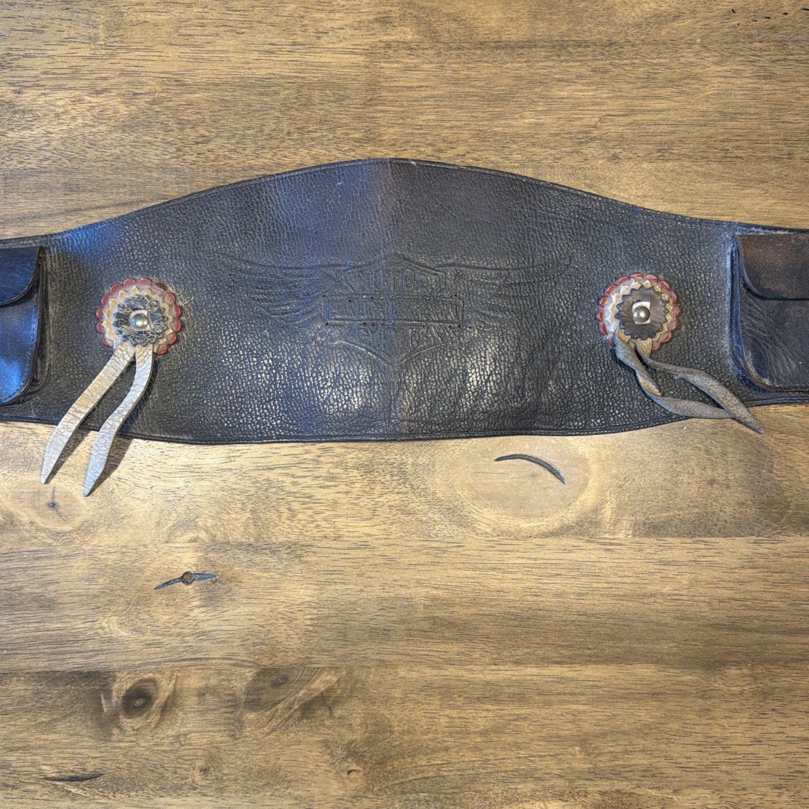 Vintage 1940s Harley Davidson Leather Kidney Belt Back Support Ride Knucklehead