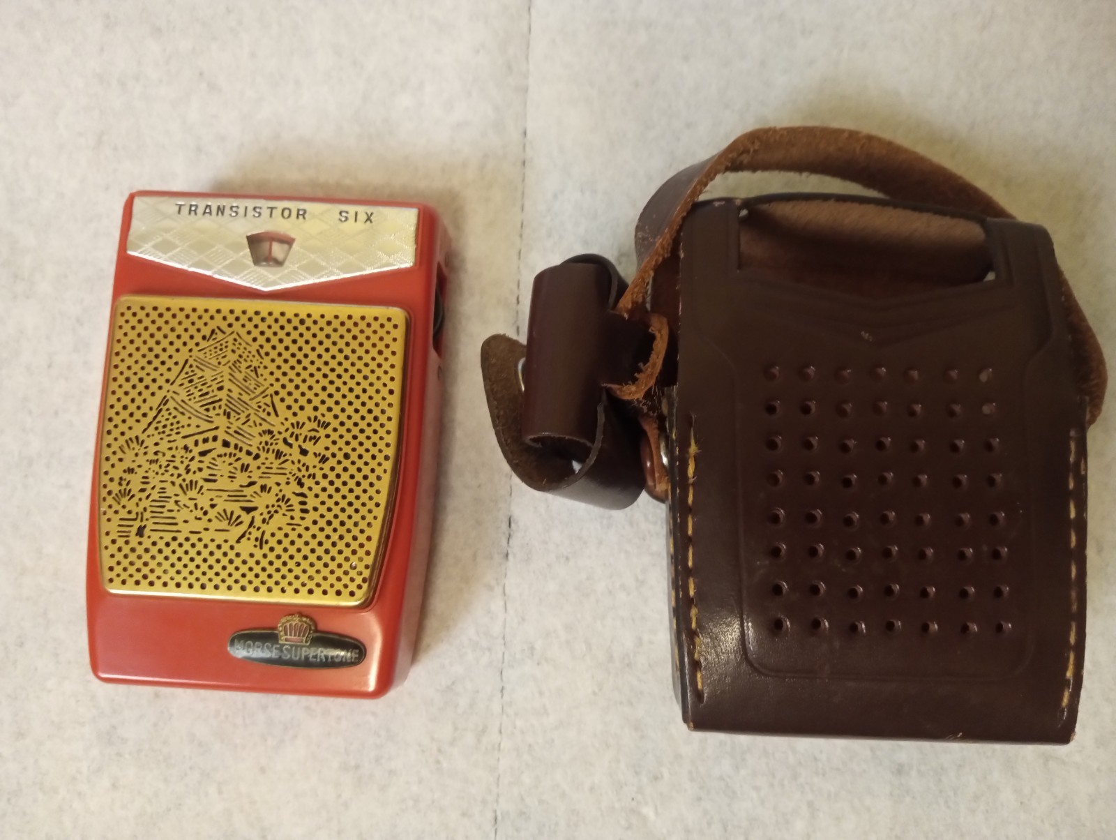VTG 1960s Morse Supertone Transistor 6 Pocket Radio Made In Japan + Case JN3