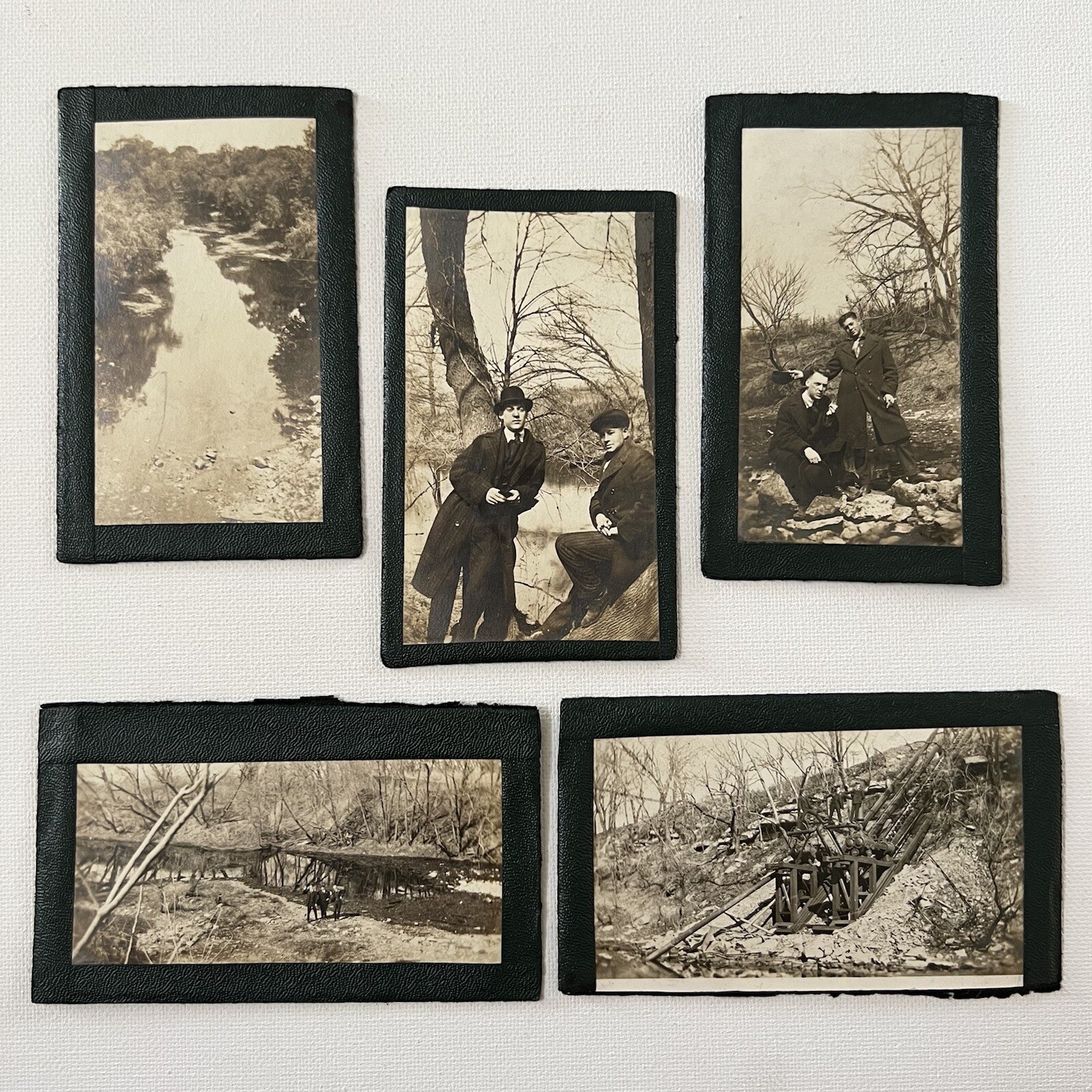 Antique Snapshot Photograph Lot Handsome Young Men Man Day Outside Findlay OH