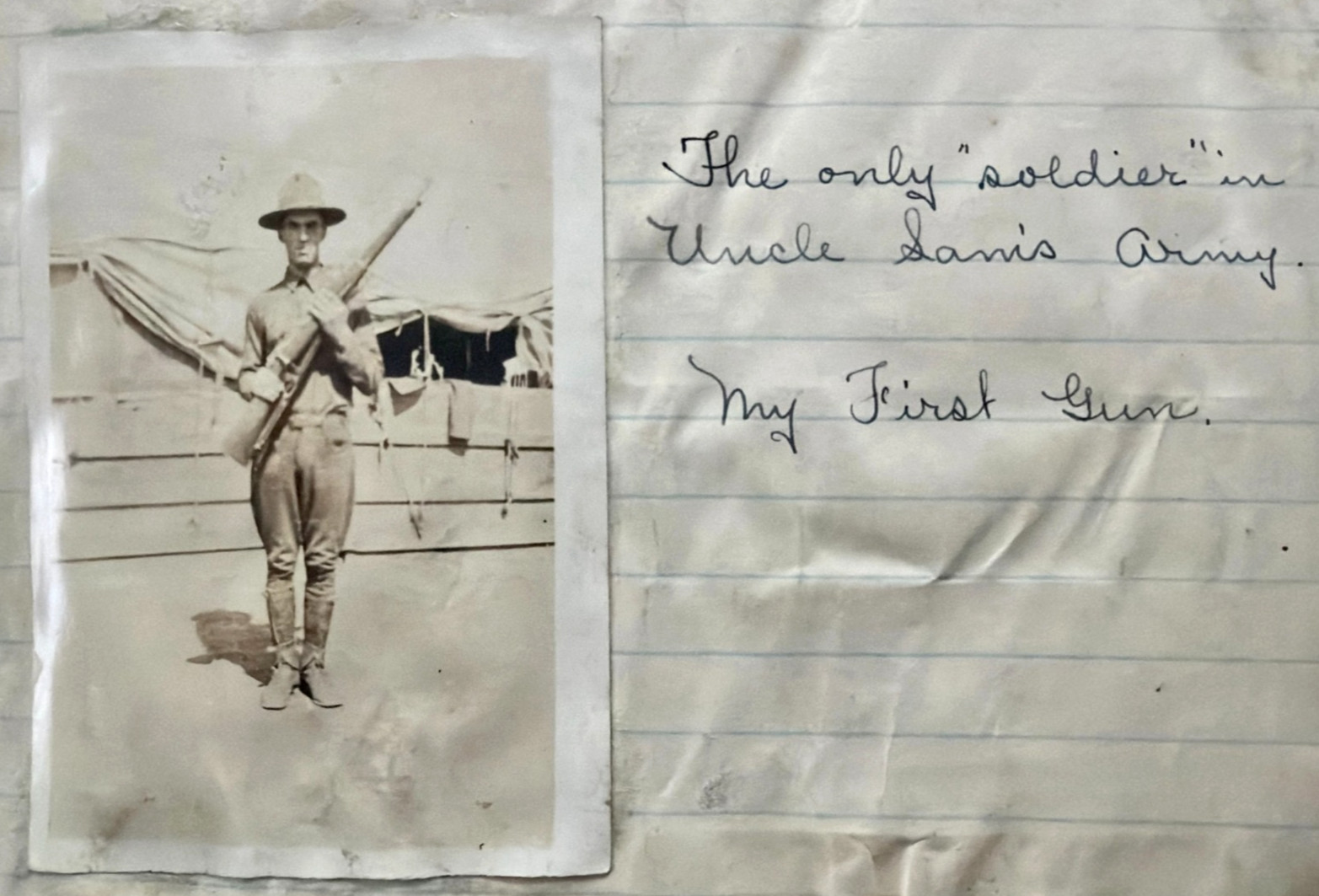 WWI Photo Album Named Soldier Harold Ramsey 1917 + Civil War Note