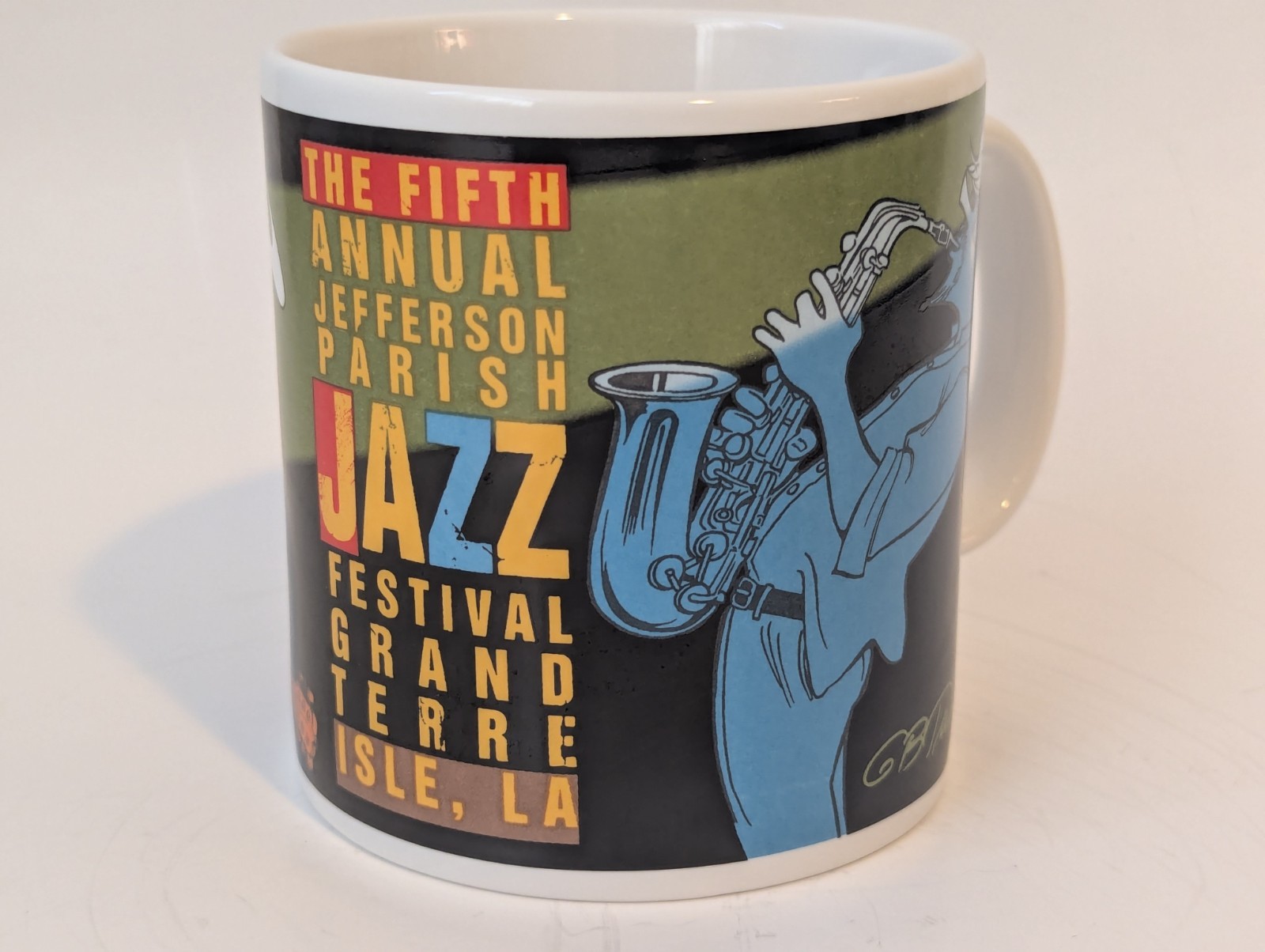 Starbucks Jefferson Parish Jazz Festival Mug Cup ~ Garry Trudeau Artwork ~ VGUC
