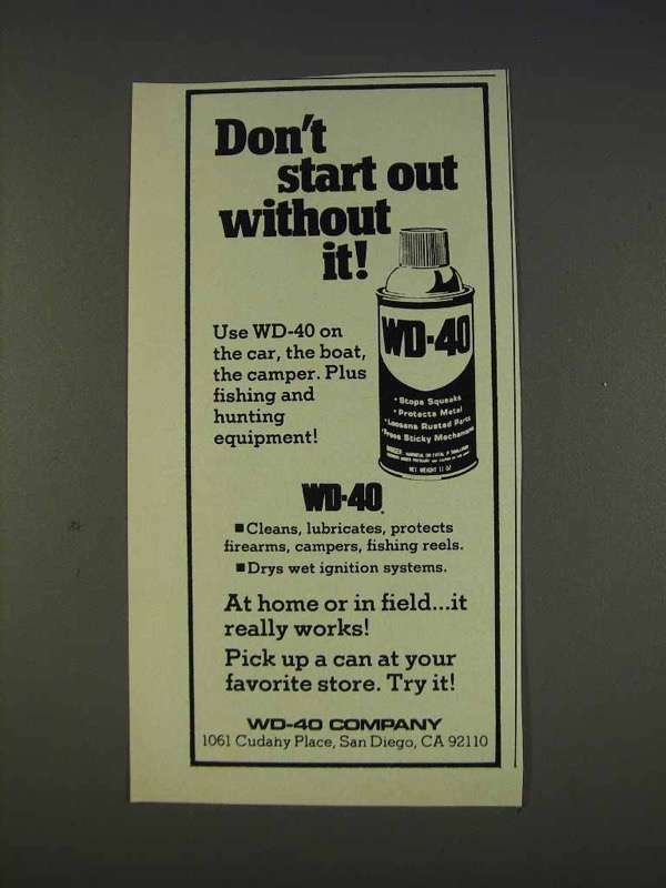 1977 WD-40 Lubricant Ad - Don\'t Start Out Without It