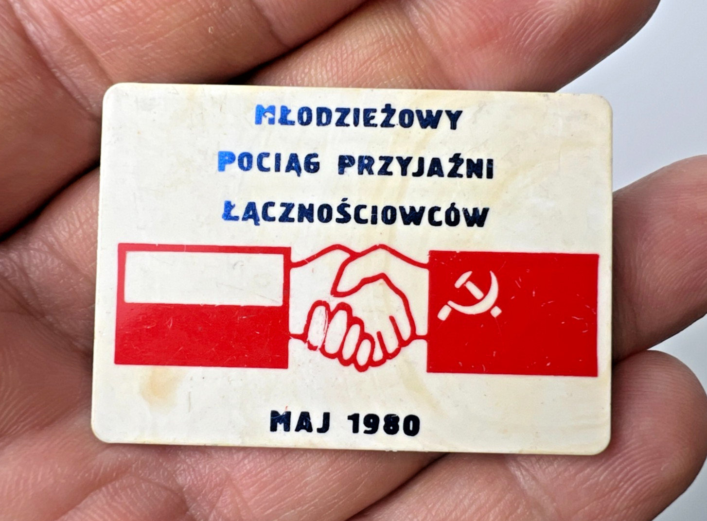USSR 1980Polish Soviet Friendship Pin Badge Cold War Propaganda Communist Poland