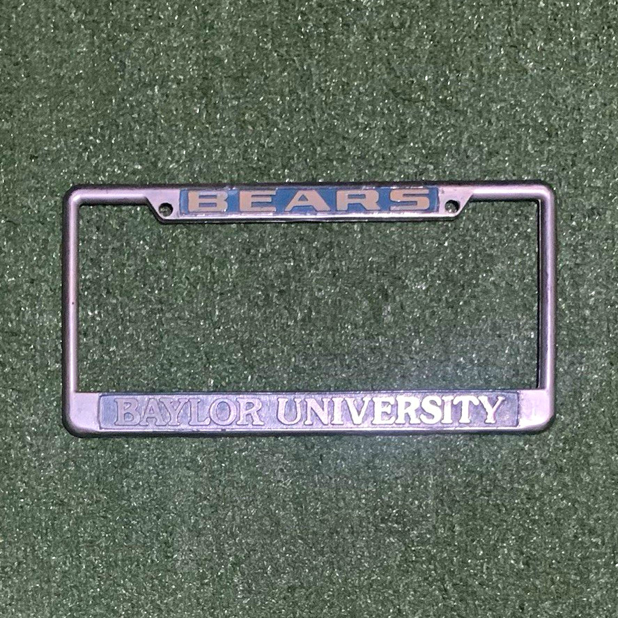 VINTAGE Baylor University Bears License Plate Frame for ANY Auto Car Truck SUV