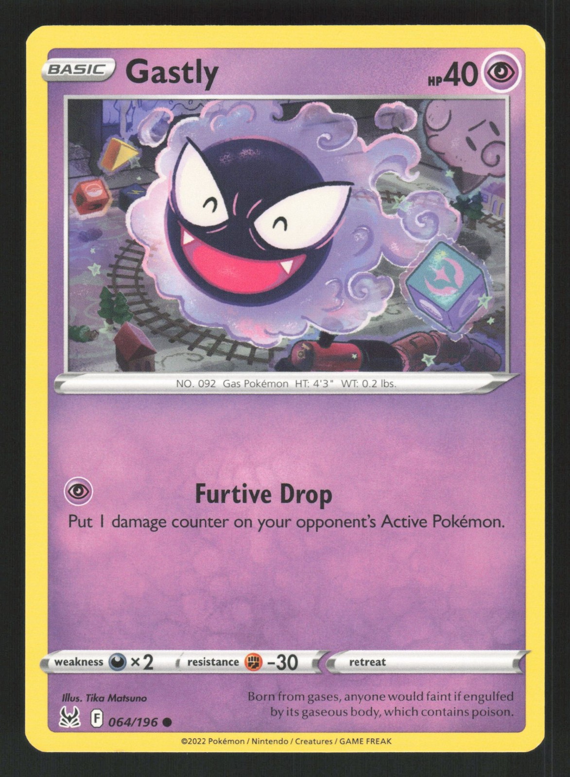 English NM Gastly 064/196 SWSH11 Pokemon SWSH11: Lost Origin
