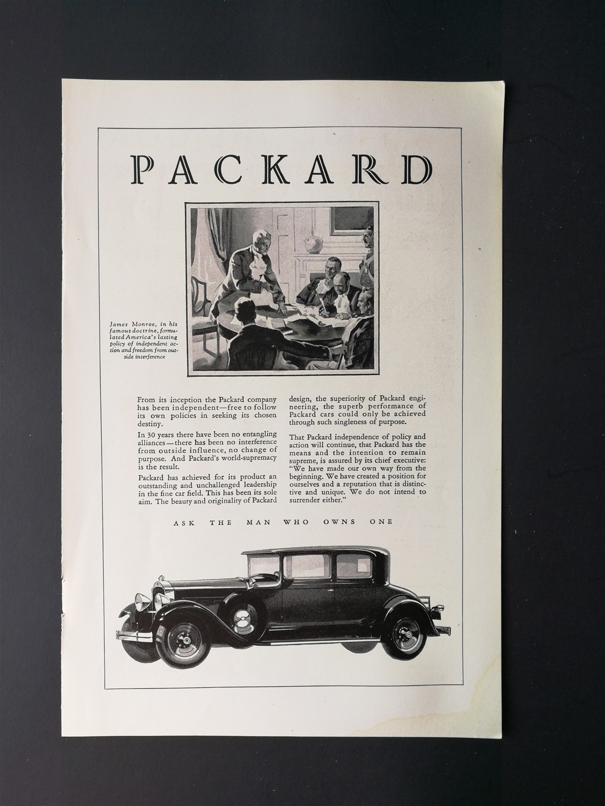 1929 Packard - Original Full Page Vintage Art Deco Ad
