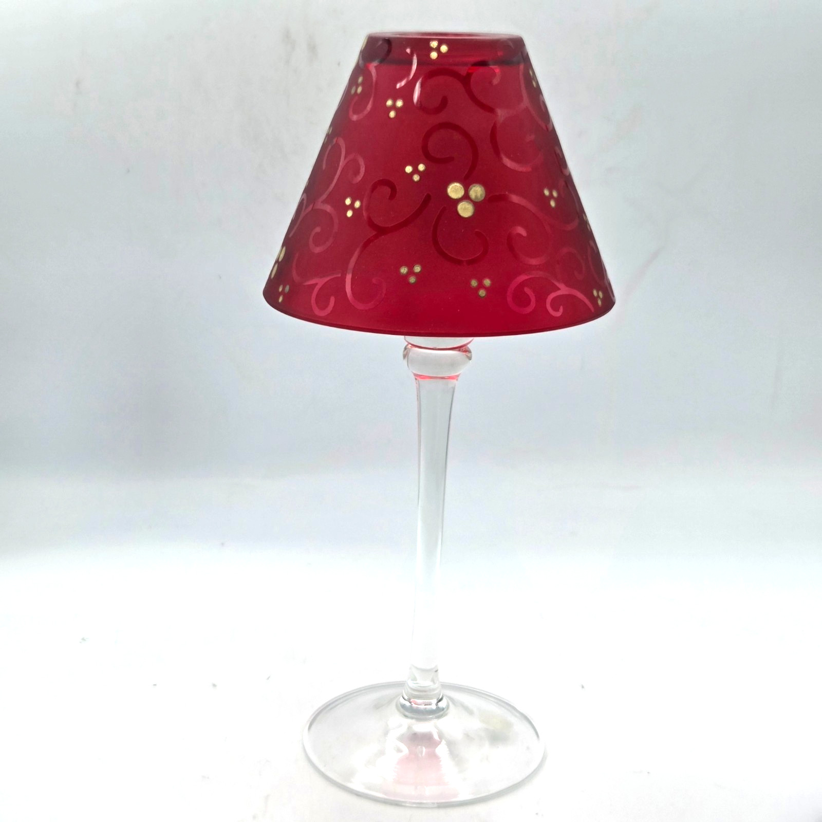 Vintage PartyLite P9247  Festive Flair Candle Lamp - Red Candle Holder