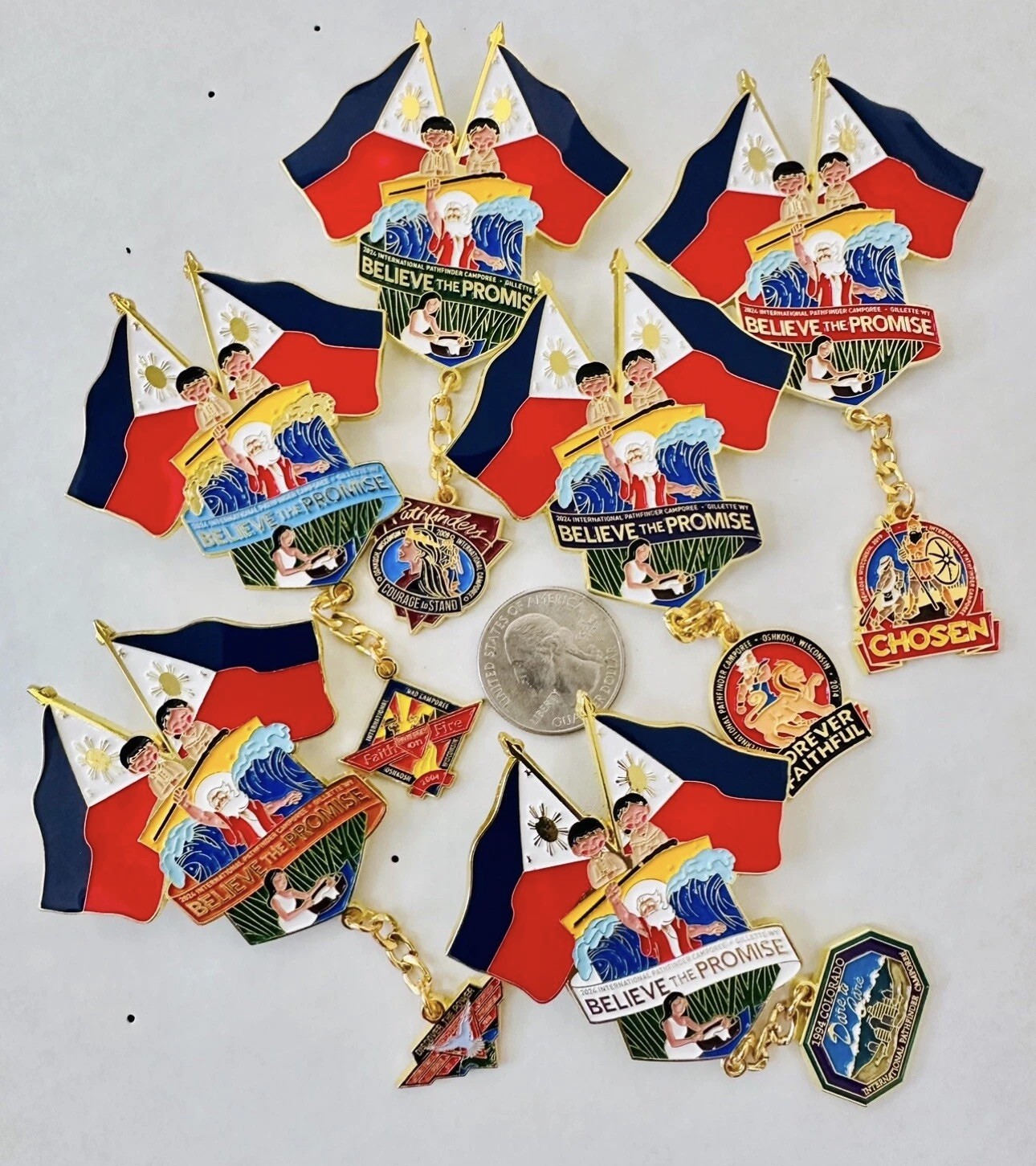Believe The Promise 2024 SDA Pathfinder Camporee Pins 🇵🇭 Flag Set of 6