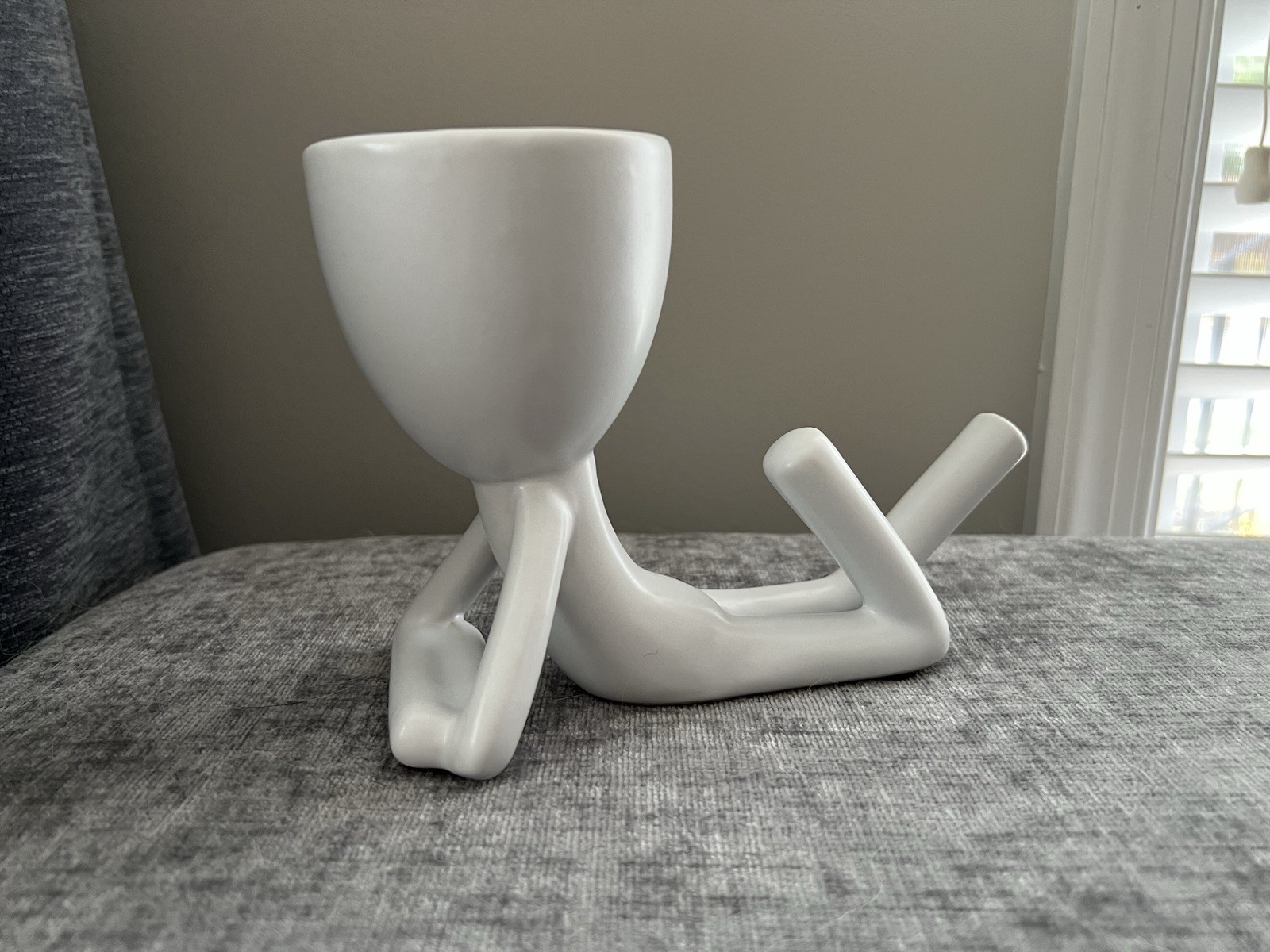 White Ceramic 3” Planter Succulent Pot Figurine