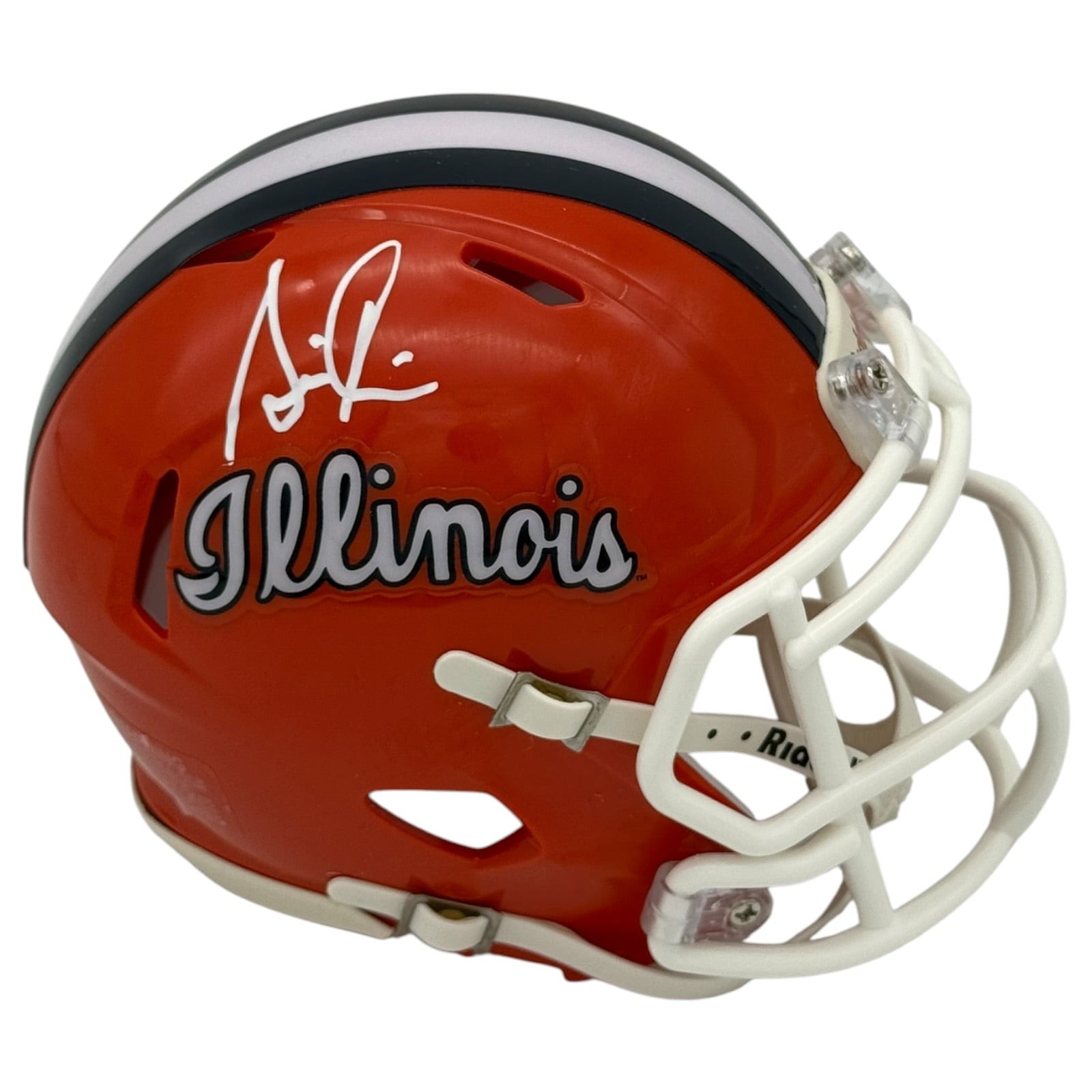 Simeon Rice Autographed Illinois Fighting Illini (Speed) Mini Helmet - JSA