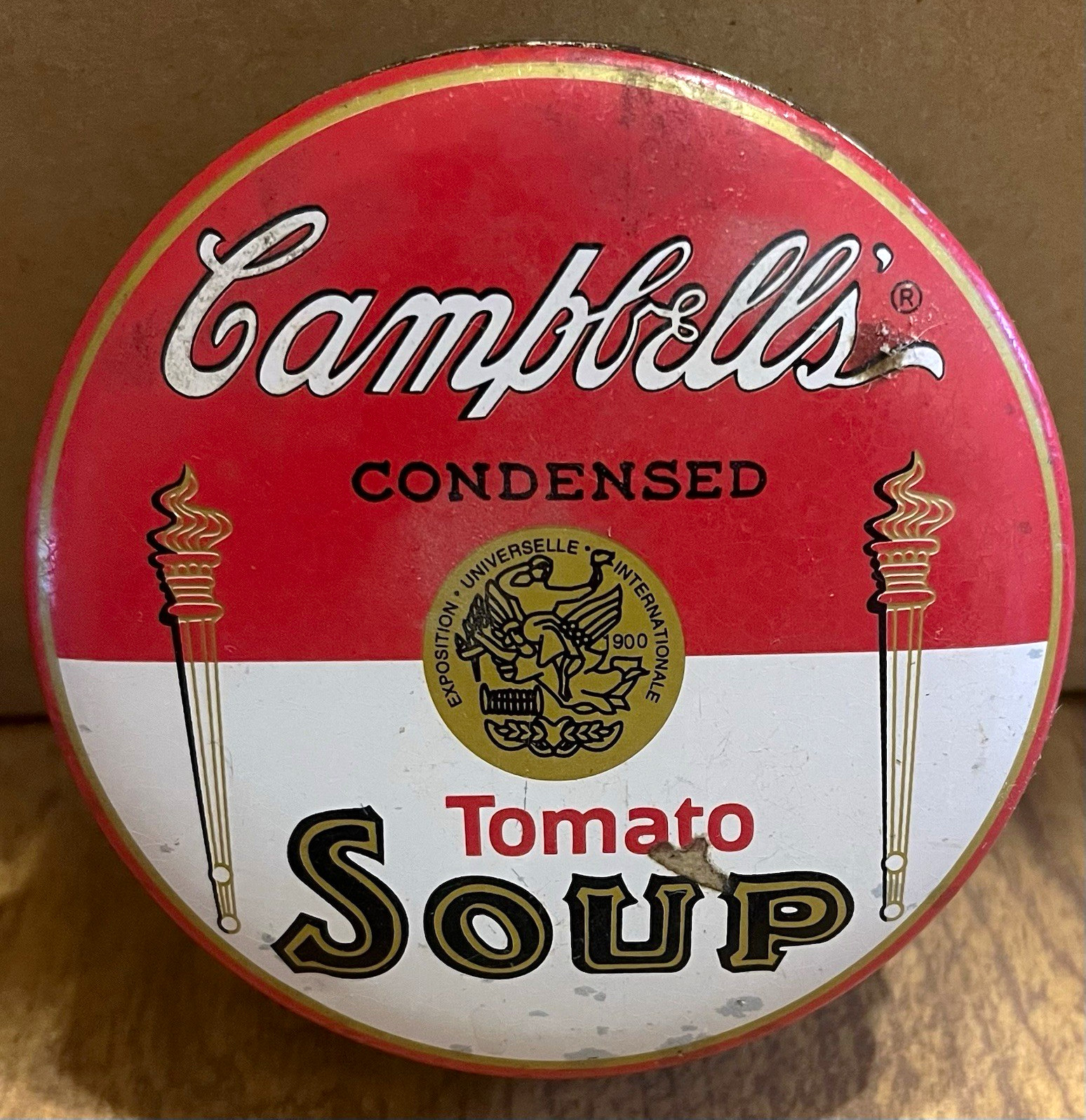 Campbell's Condensed Tomato Soup Advertising Tin full strawberry Candle new 