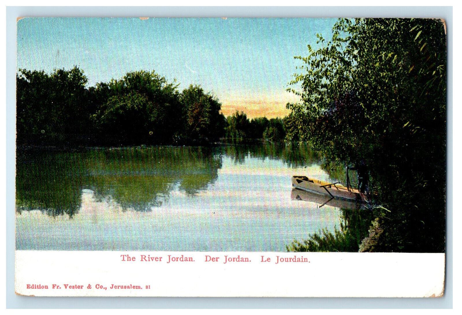 c1905 The River Jordan Scene, Jericho Palestine Antique Unposted Postcard