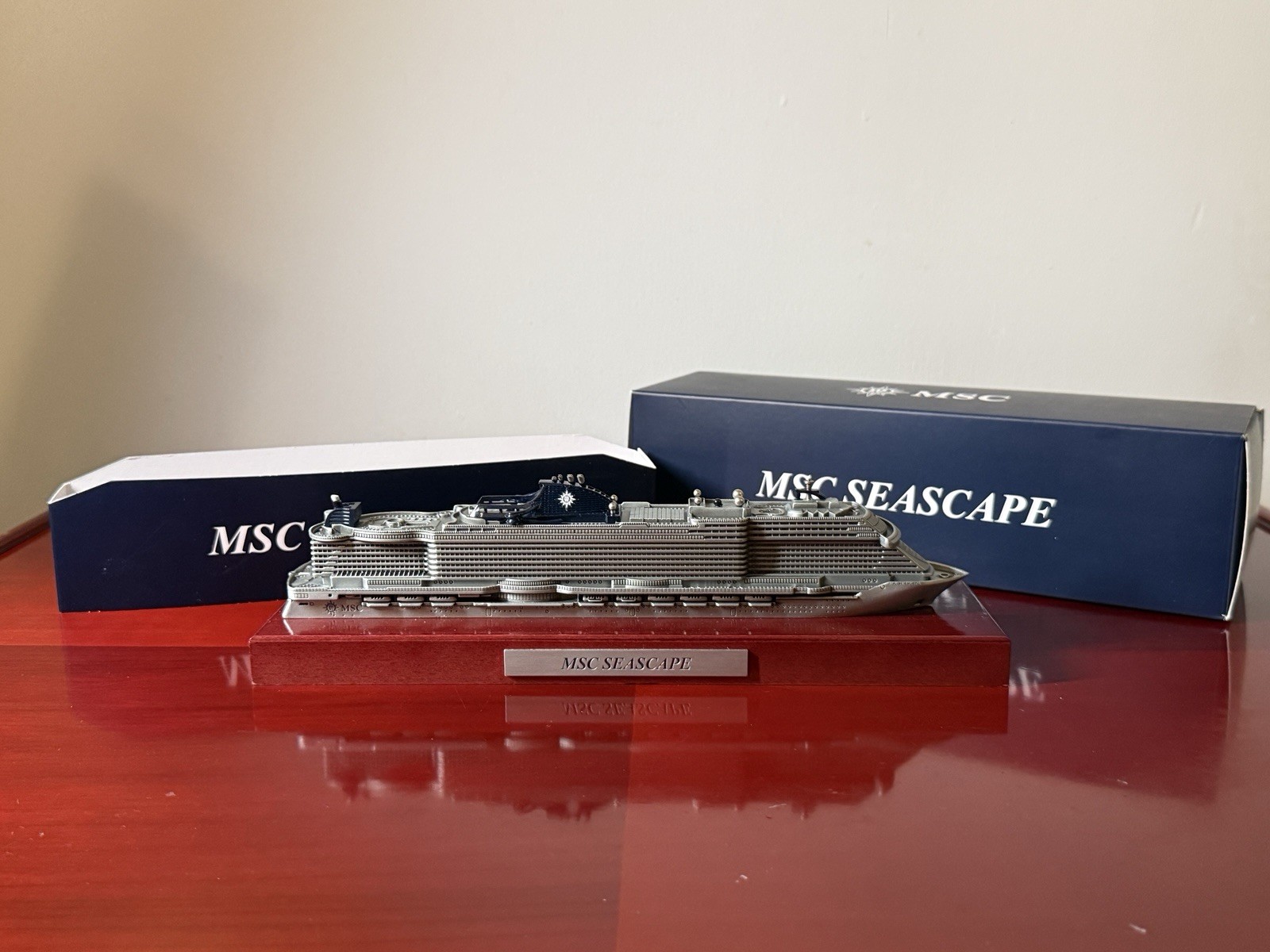 New In Box MSC Cruise Lines Officially Licensed Seascape scale model ship. New New In Box MSC Cruise Lines Officially Licensed Seascape scale model ship. New
