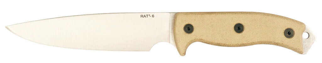 Ontario Knives Rat-6 Fixed Blade Knife 8659 Natural Micarta S35VN Stainless