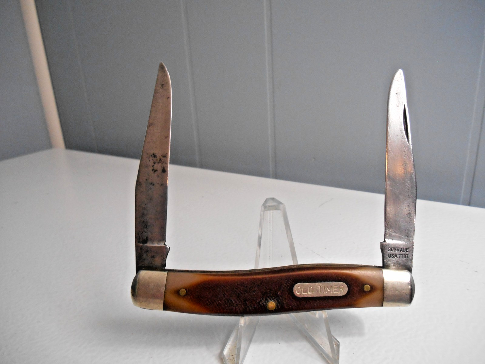 VINTAGE SCHRADE USA 77OT OLD TIMER IMPROVED MUSKRA POCKET KNIFE