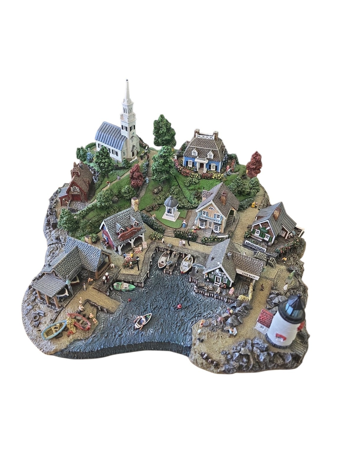 DANBURY MINT Fisherman\'s Cove by Colin Gough Fishing Village 4 Piece