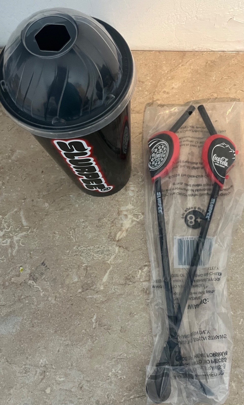 SLURPEE Coca Cola X Oreo 7 Eleven 7-11 Slurpee Cup With Straws Limited Edition
