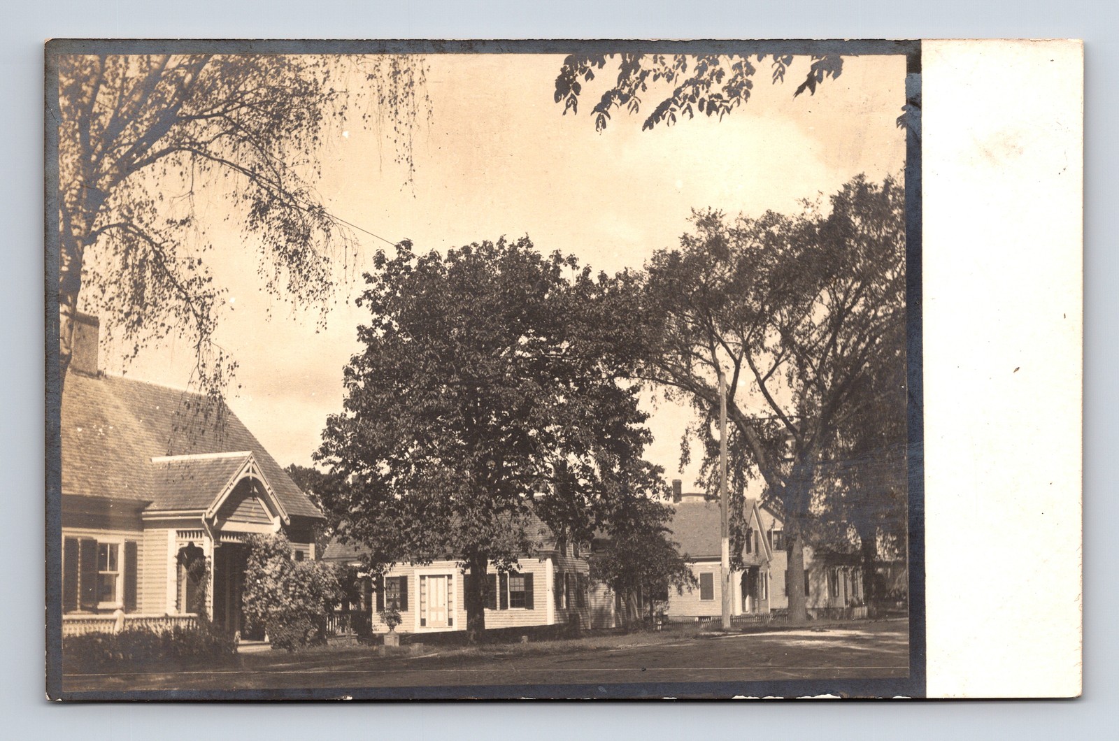 RPPC Unknown Tree Lined Street Houses Postcard RPPC Unknown Tree Lined Street Houses Postcard