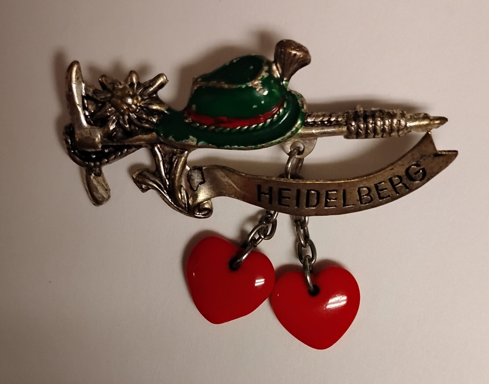 Vintage Heidelberg Germany Tourist Souvenir Alpine Festival Brooch Pin