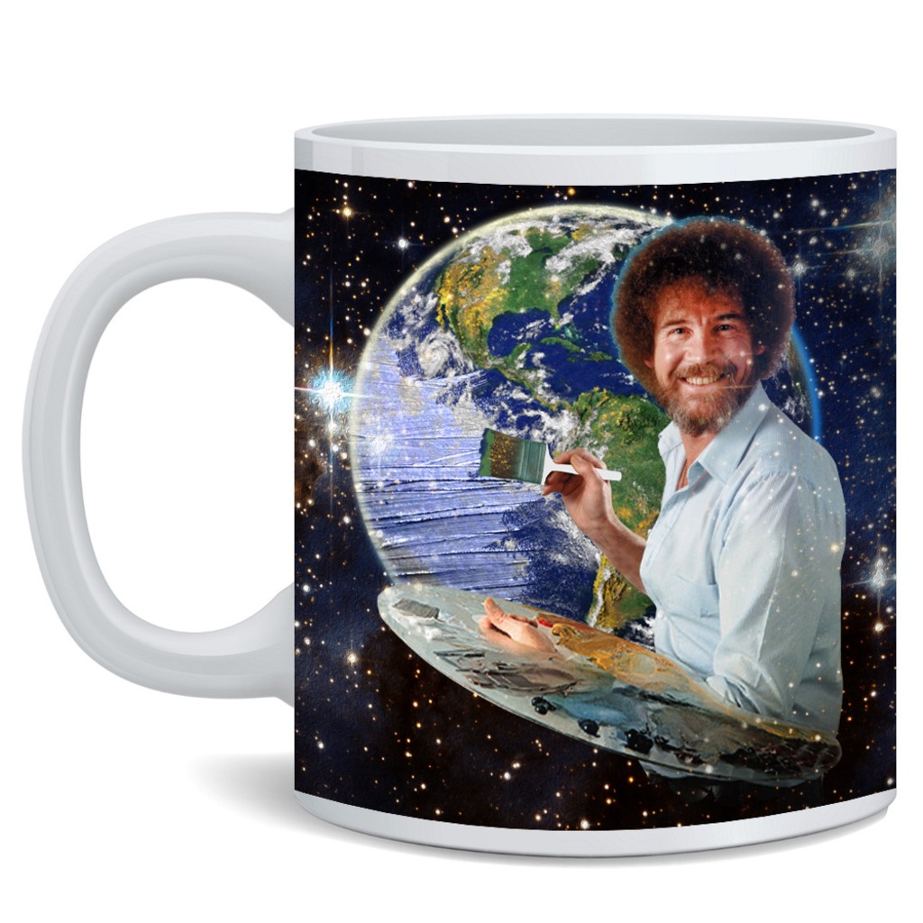 Bob Ross Painting the Earth Ceramic Tea Coffee Mug 12oz Bob Ross Painting the Earth Ceramic Tea Coffee Mug 12oz