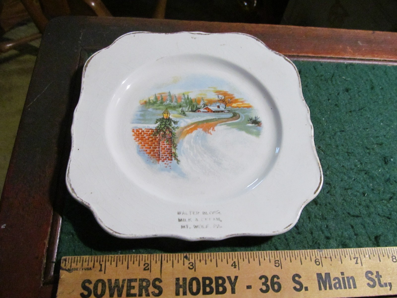 Vintage WALTER BLOSS MILK & CREAM Mt. Wolf YORK COUNTY PA Advertising PLATE