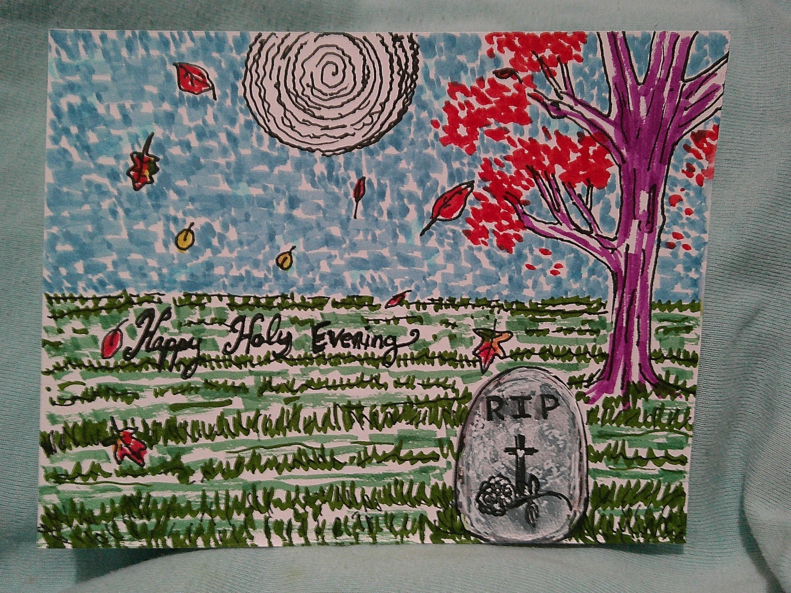 Vintage Style Halloween Greeting Card - Mystic All Hallows Eve - Handmade