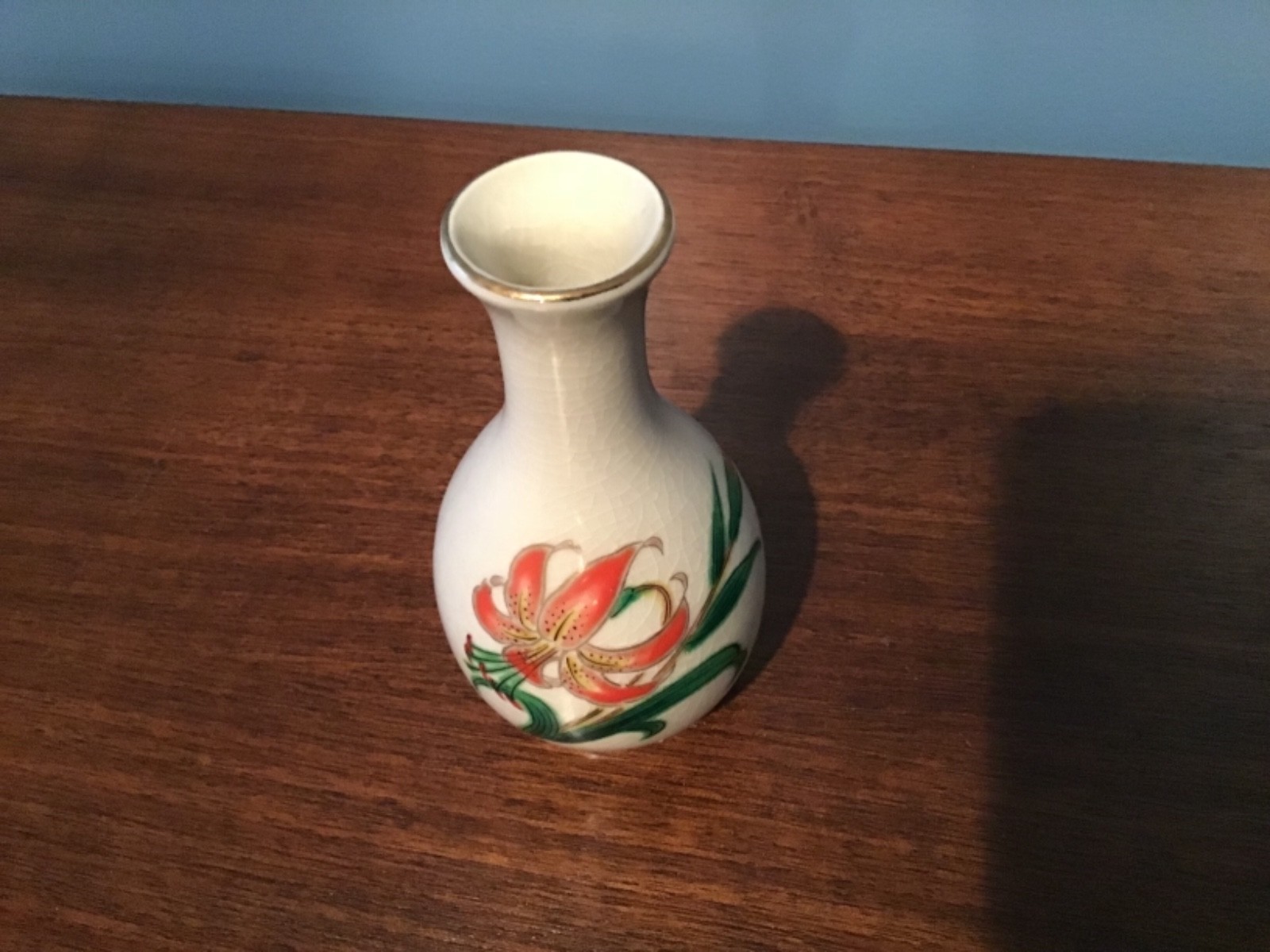 4.25” Tall Handpainted White Porcelain Vase: made in Japan
