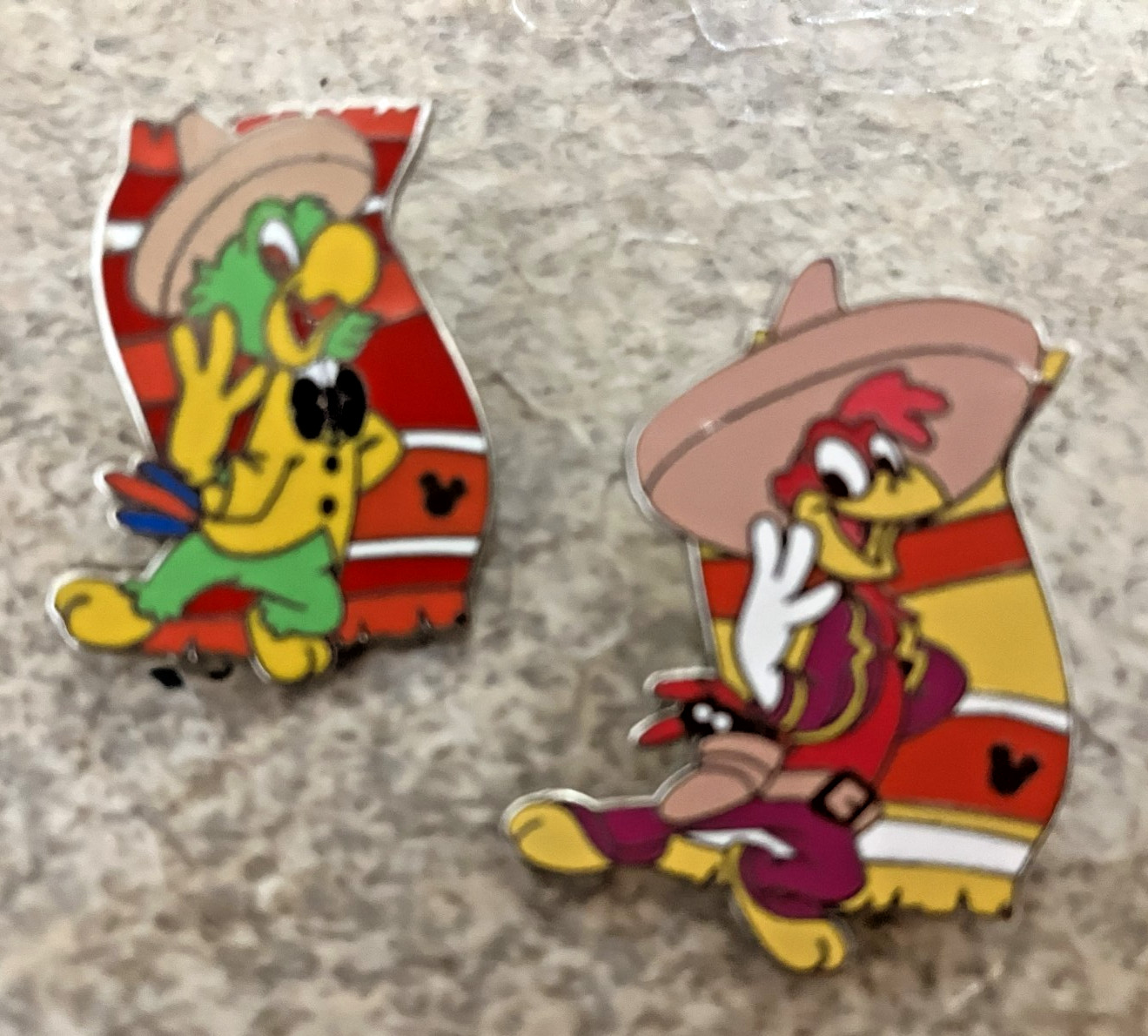 Disney Three Amigos Jose Carioca & Panchito  2005 Hidden Mickey - 2 pins