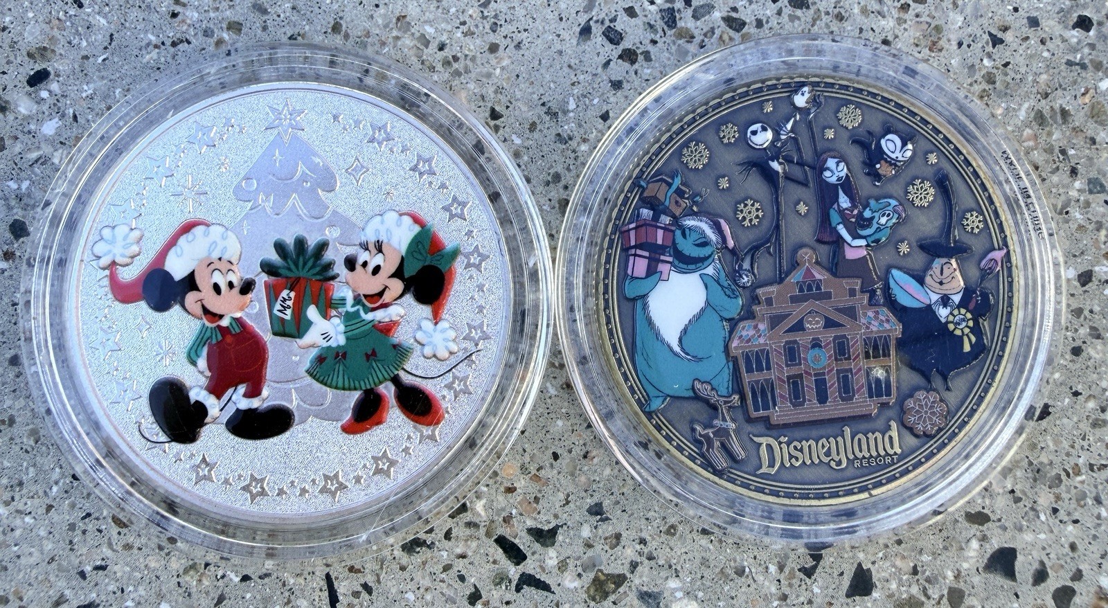 2026 Disneyland Exclusive HOLIDAY Color Medallions - Set of 2 Coins In Capsules