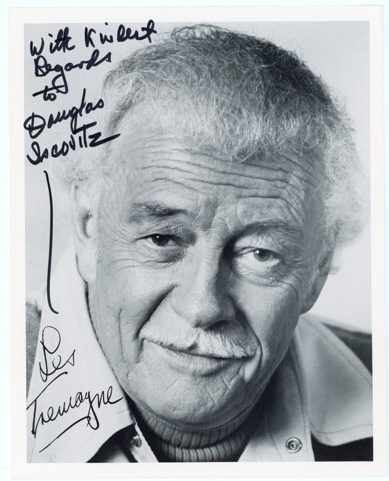 Les Tremayne - Handwritten Message w/ Reprint Signature
